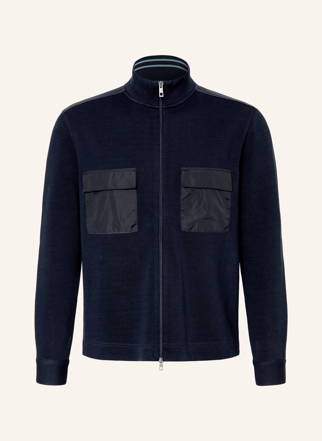 MAERZ MUENCHEN Sweat jacket in a mix of materials: DARK BLUE