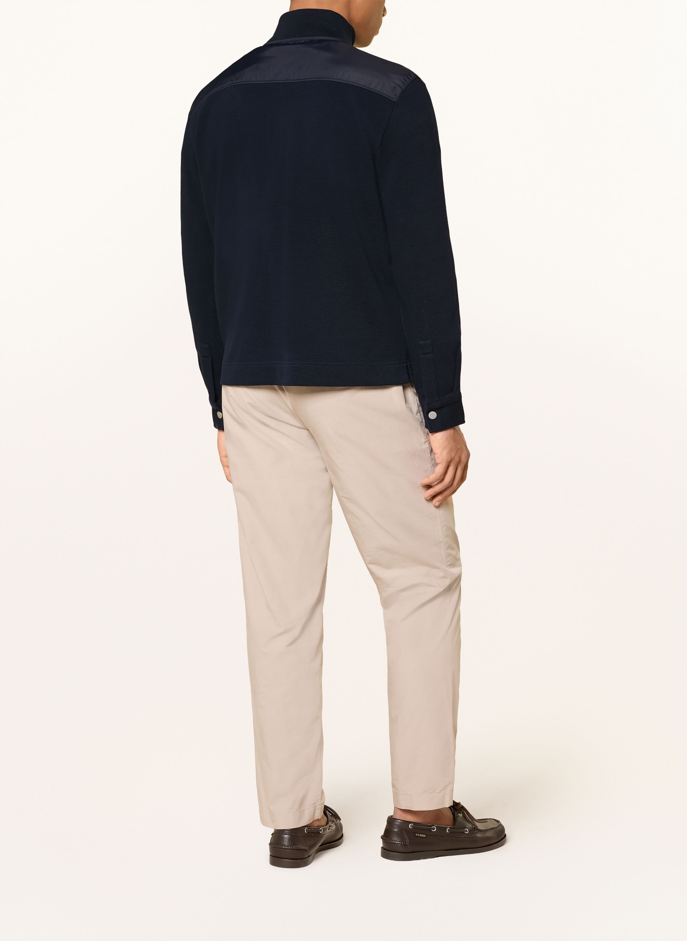 MAERZ MUENCHEN Sweat jacket in a mix of materials: DARK BLUE