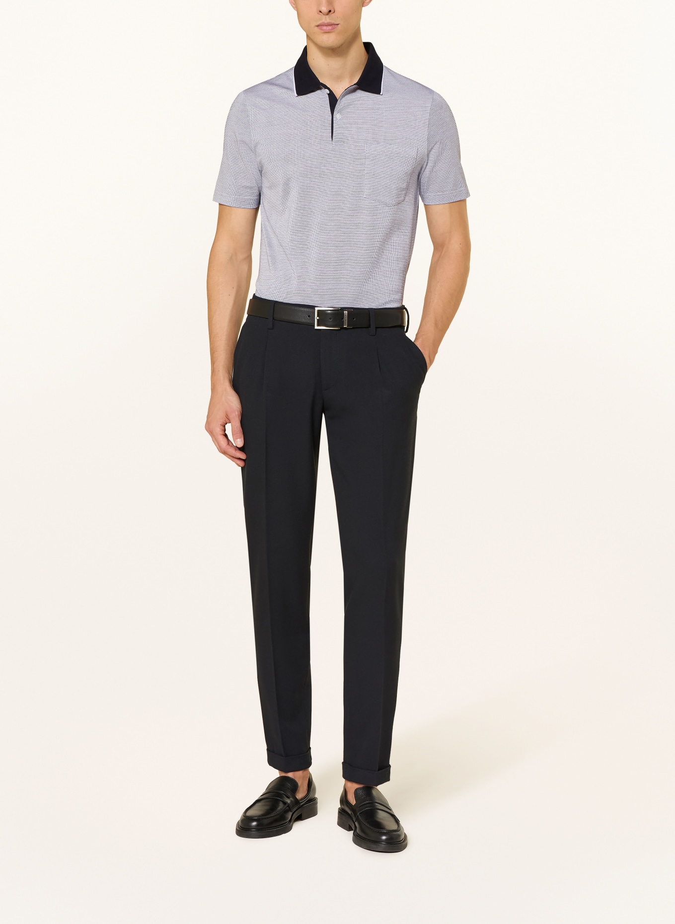 MAERZ MUENCHEN Koszulka polo z dżerseju: GRANATOWY / BIAŁY