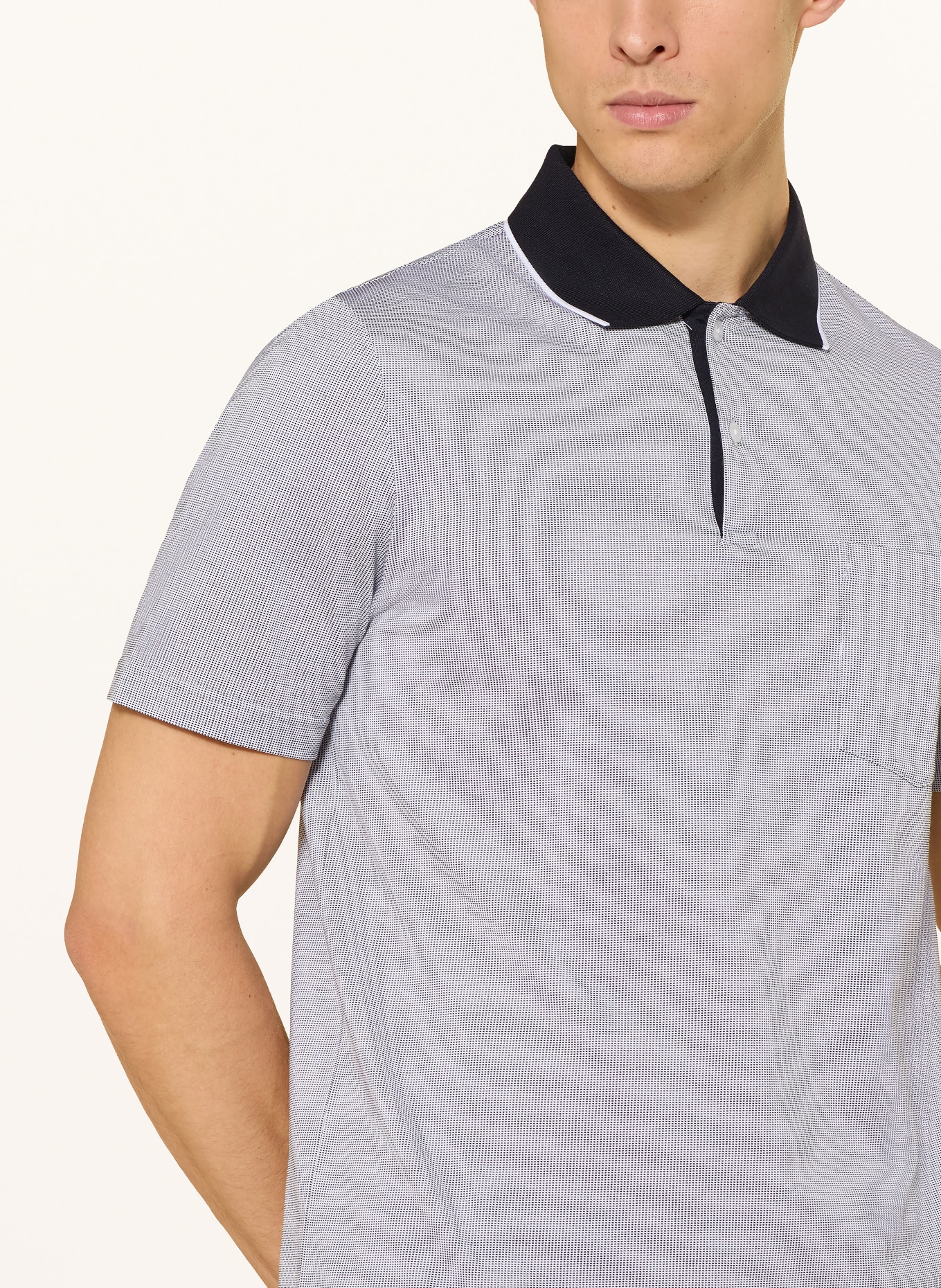 MAERZ MUENCHEN Koszulka polo z dżerseju: GRANATOWY / BIAŁY