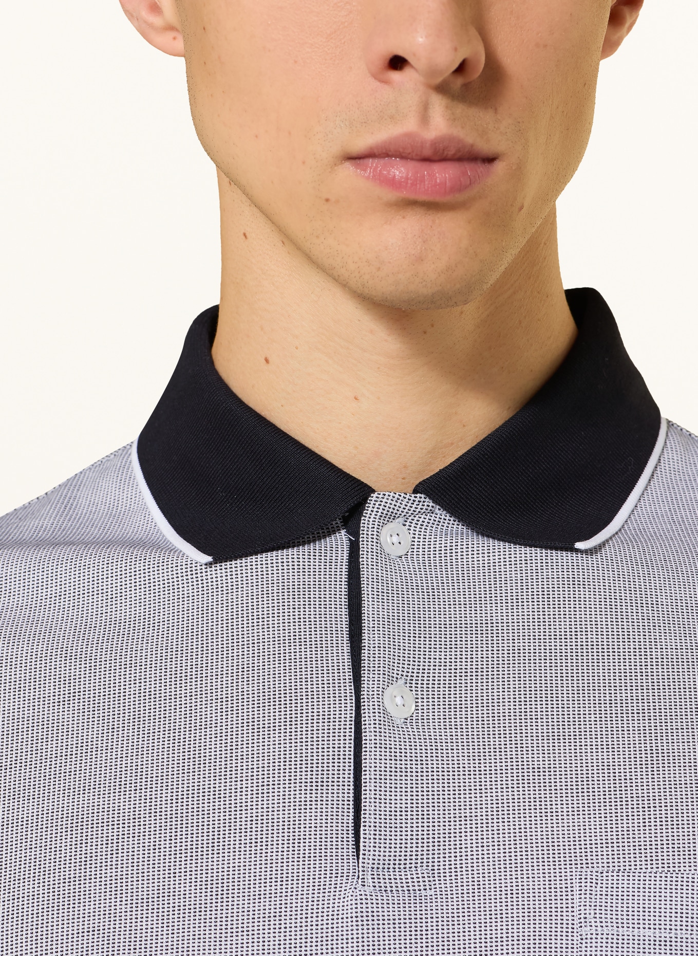 MAERZ MUENCHEN Koszulka polo z dżerseju: GRANATOWY / BIAŁY