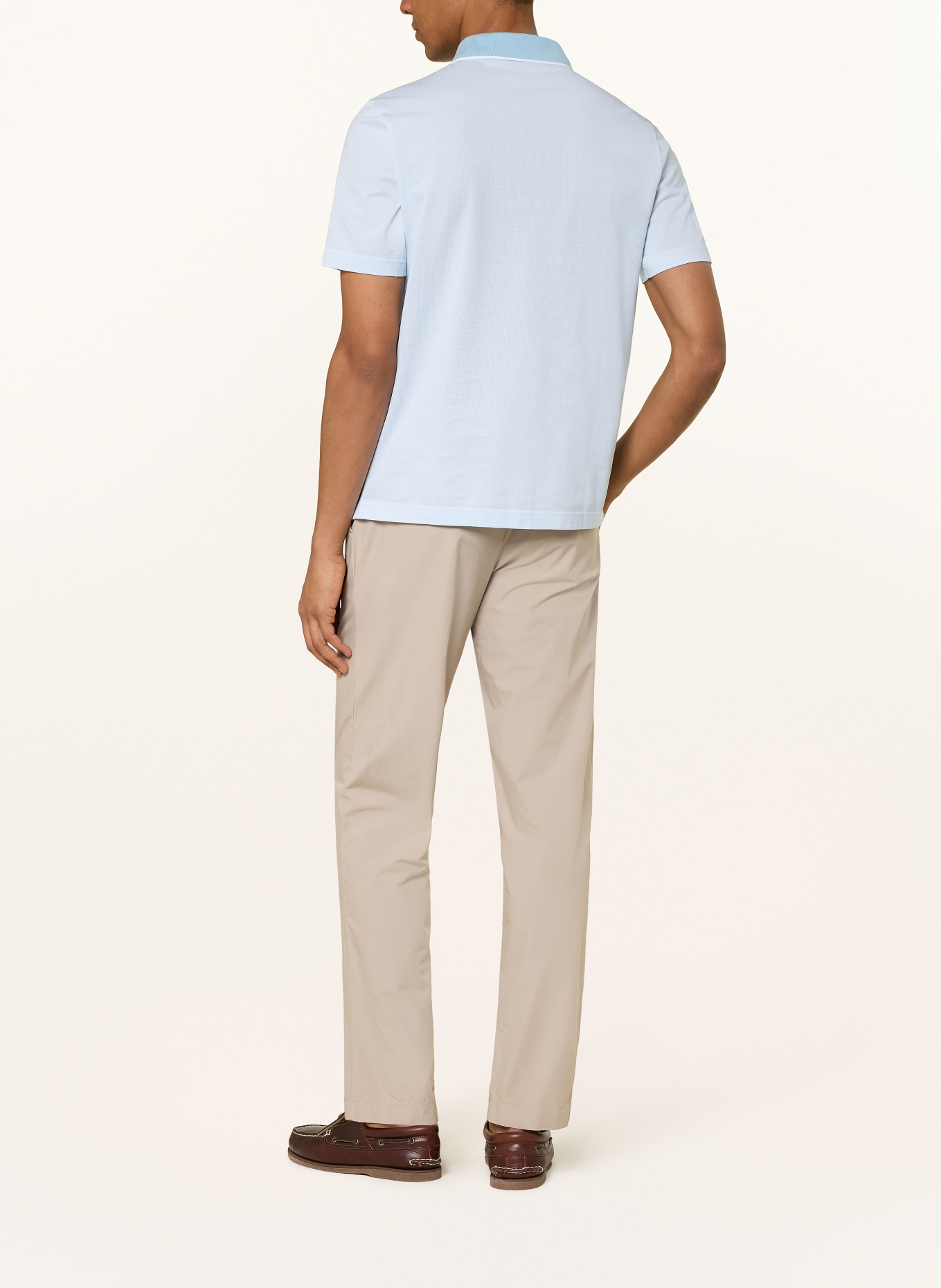 MAERZ MUENCHEN Jersey-Poloshirt: TÜRKIS / WEISS