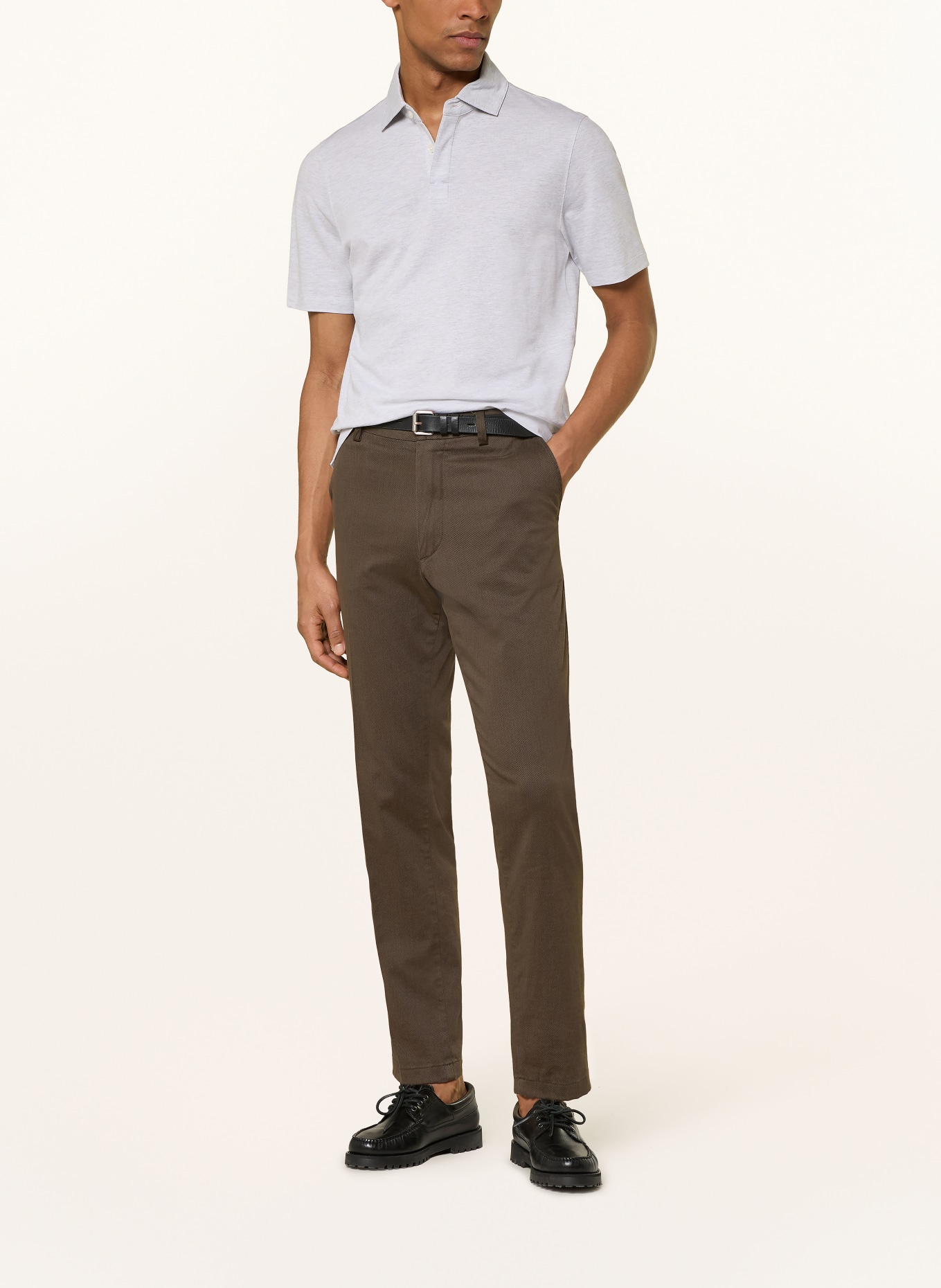 MAERZ MUENCHEN Piqué-Poloshirt: HELLGRAU