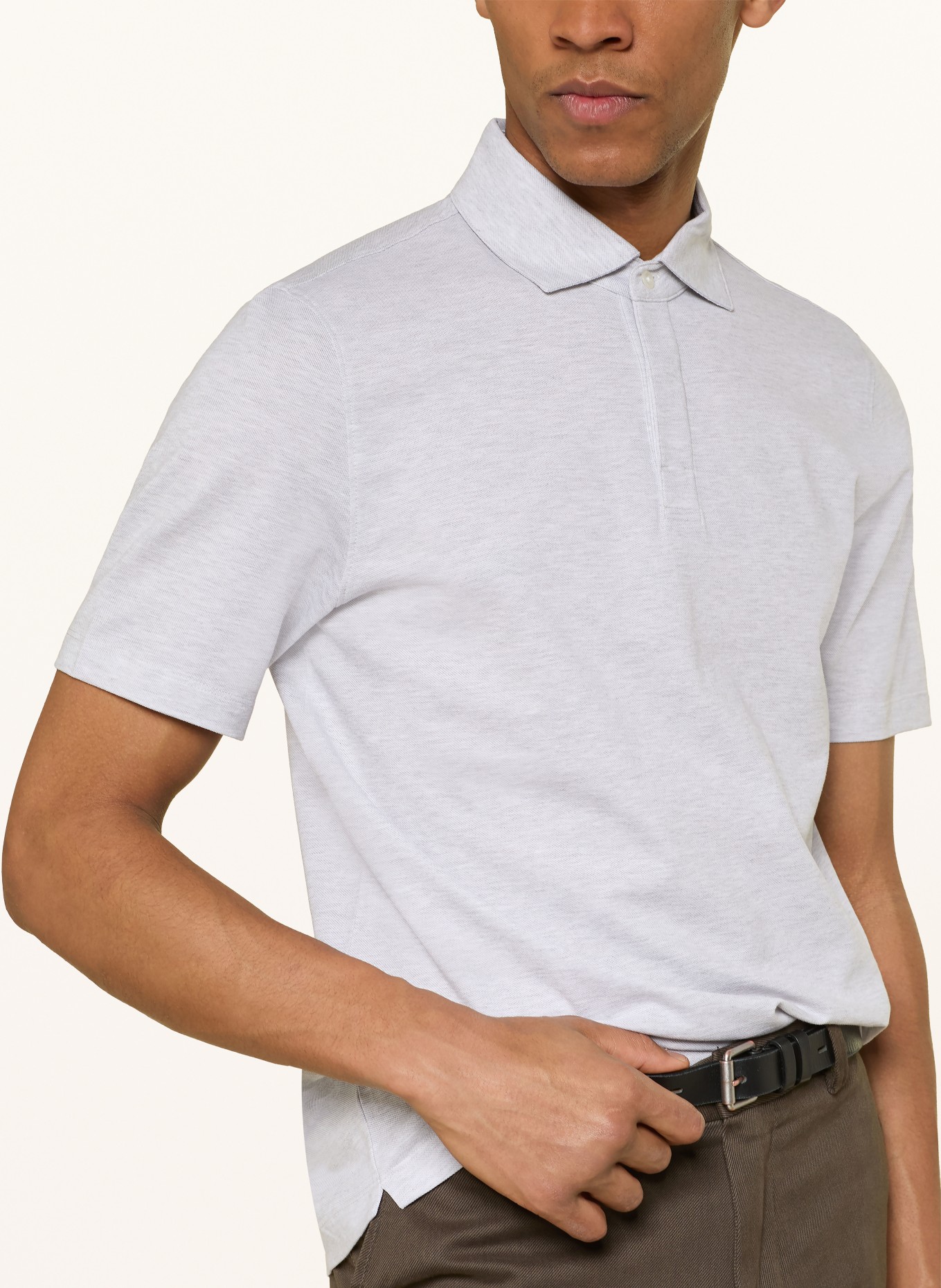 MAERZ MUENCHEN Piqué-Poloshirt: HELLGRAU