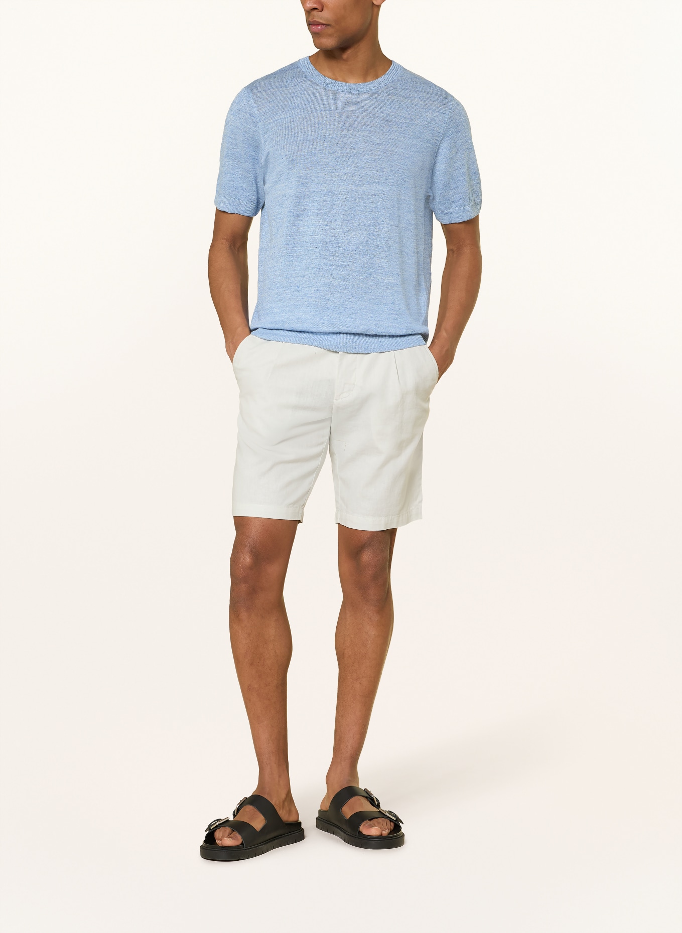 MAERZ MUENCHEN Dzianinowa koszulka z lnu: JASNONIEBIESKI