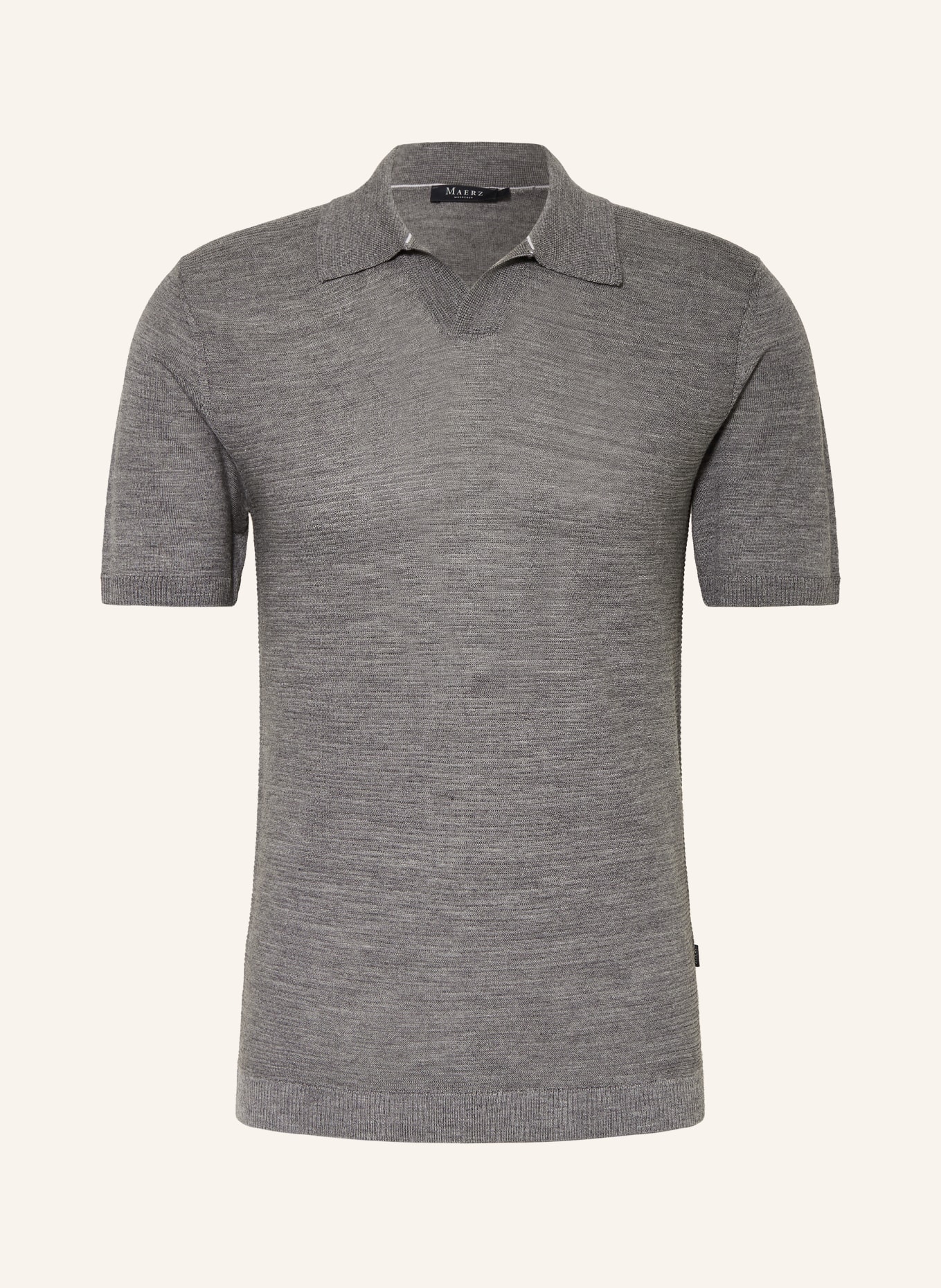 MAERZ MUENCHEN Strick-Poloshirt: GRAU