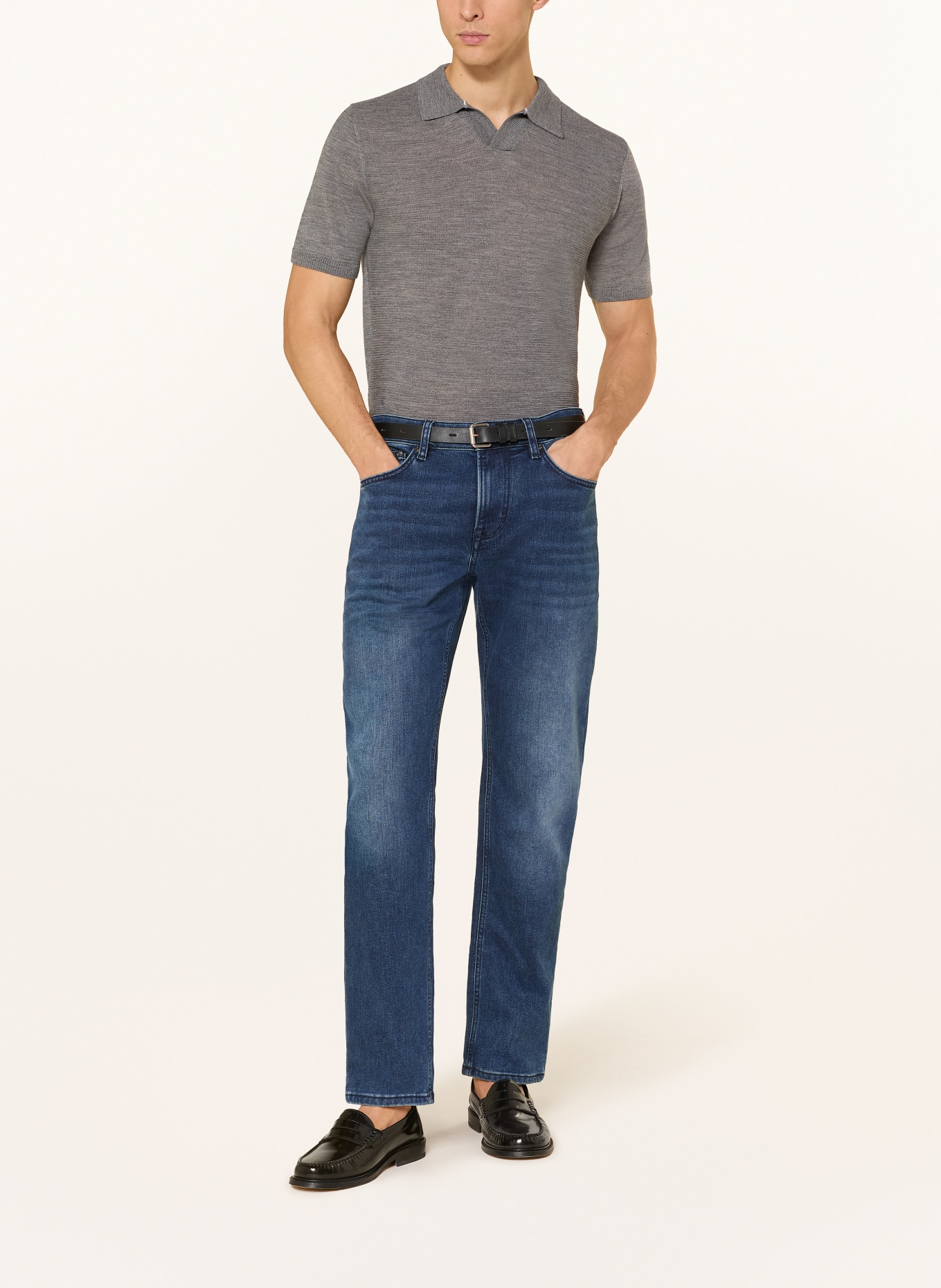 MAERZ MUENCHEN Strick-Poloshirt: GRAU