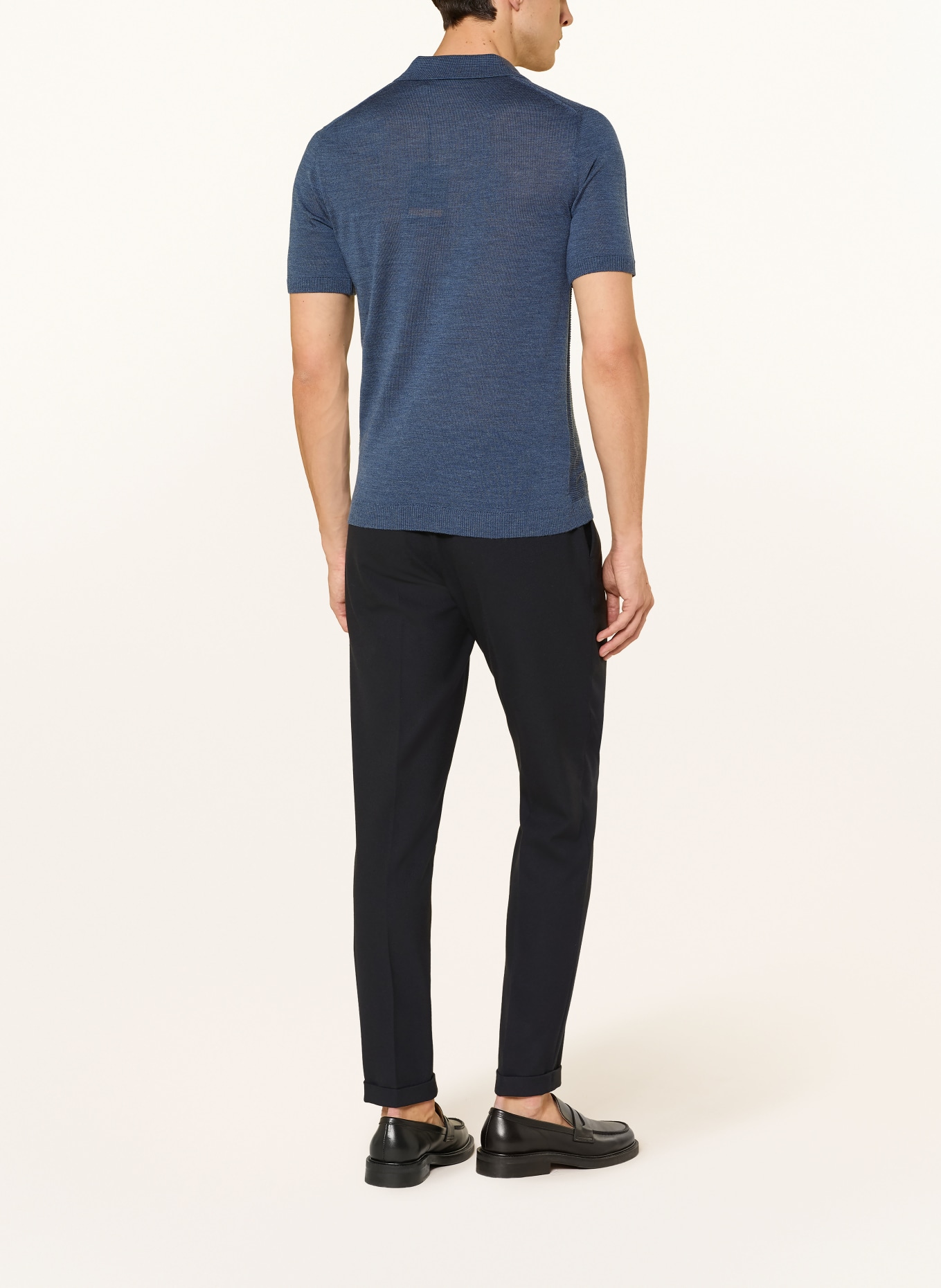 MAERZ MUENCHEN Strick-Poloshirt: BLAU