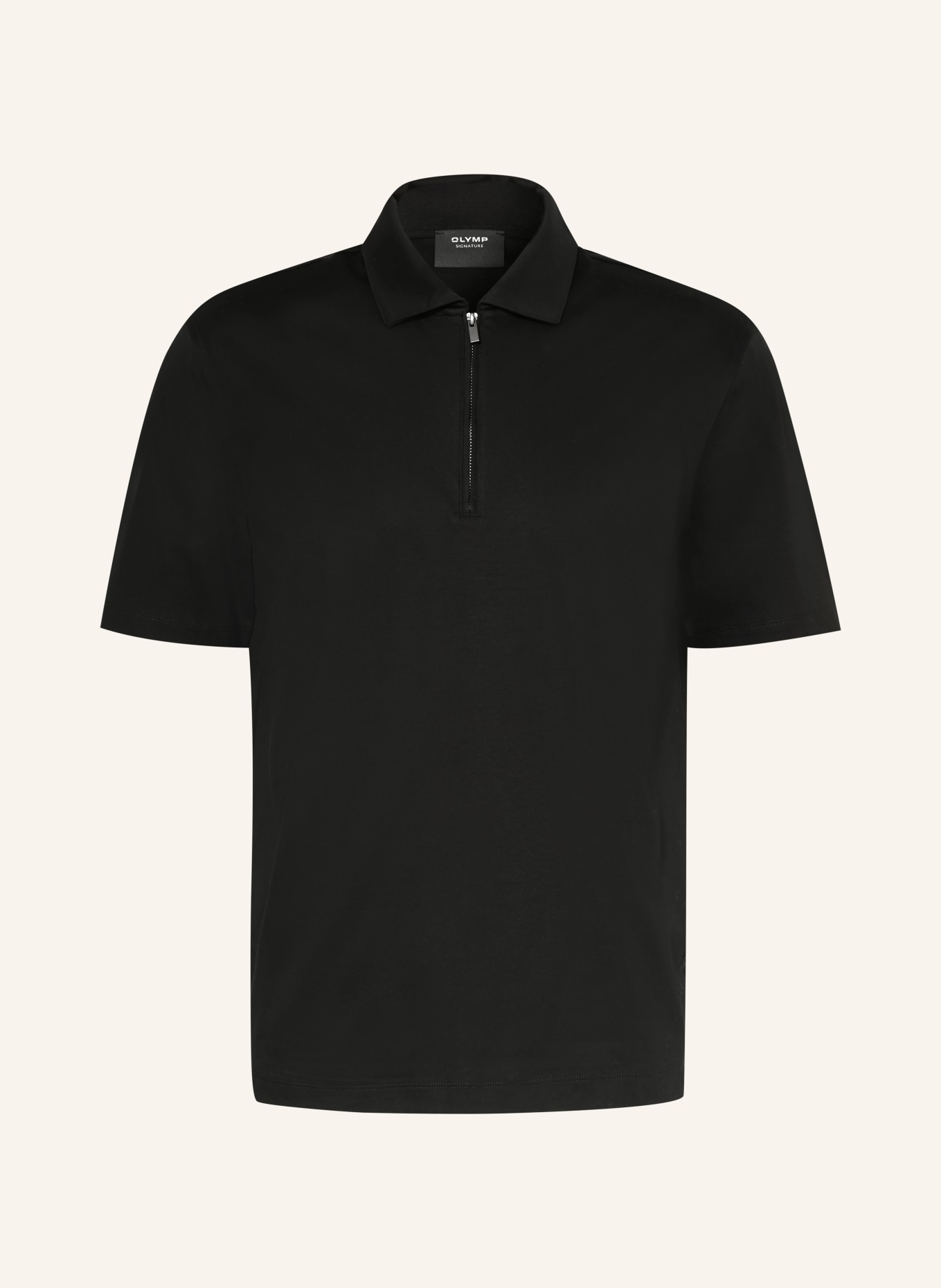 OLYMP SIGNATURE Strick-Poloshirt: SCHWARZ