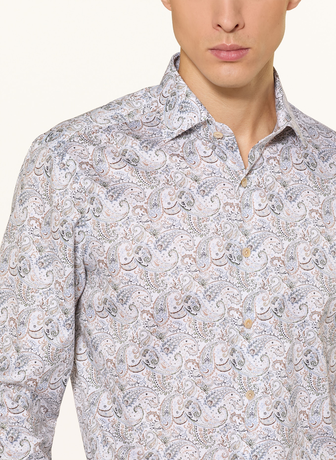 OLYMP SIGNATURE Hemd tailored fit: WEISS / BEIGE / BLAU