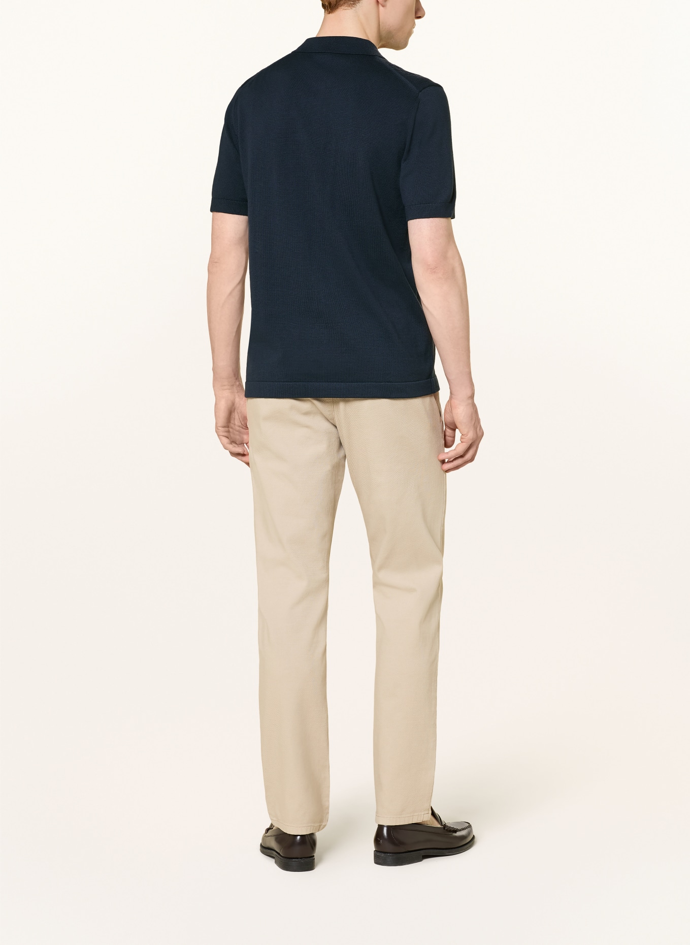 OLYMP Pletená košile Casual regular fit: TMAVĚ MODRÁ