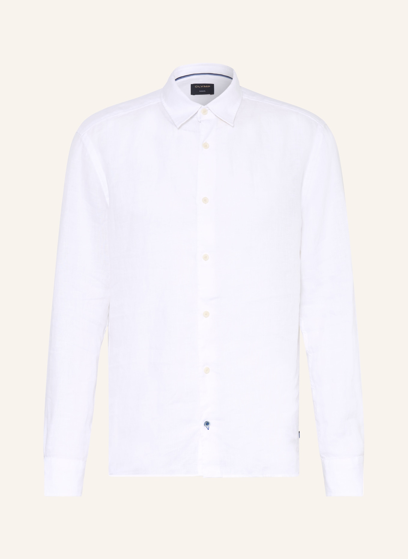 OLYMP Leinenhemd regular fit: WEISS