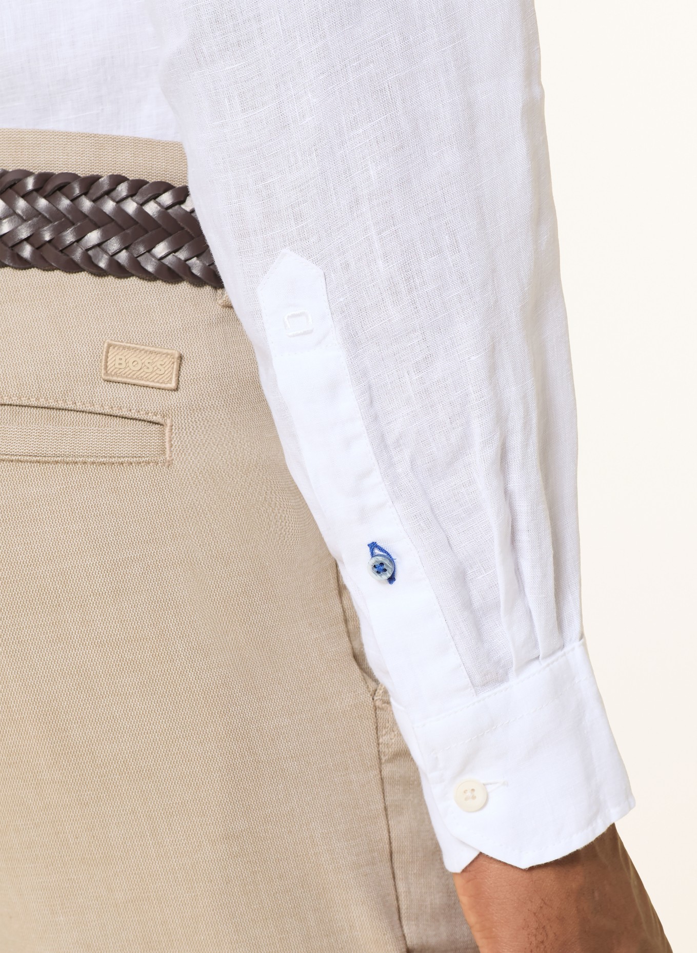 OLYMP Leinenhemd regular fit: WEISS