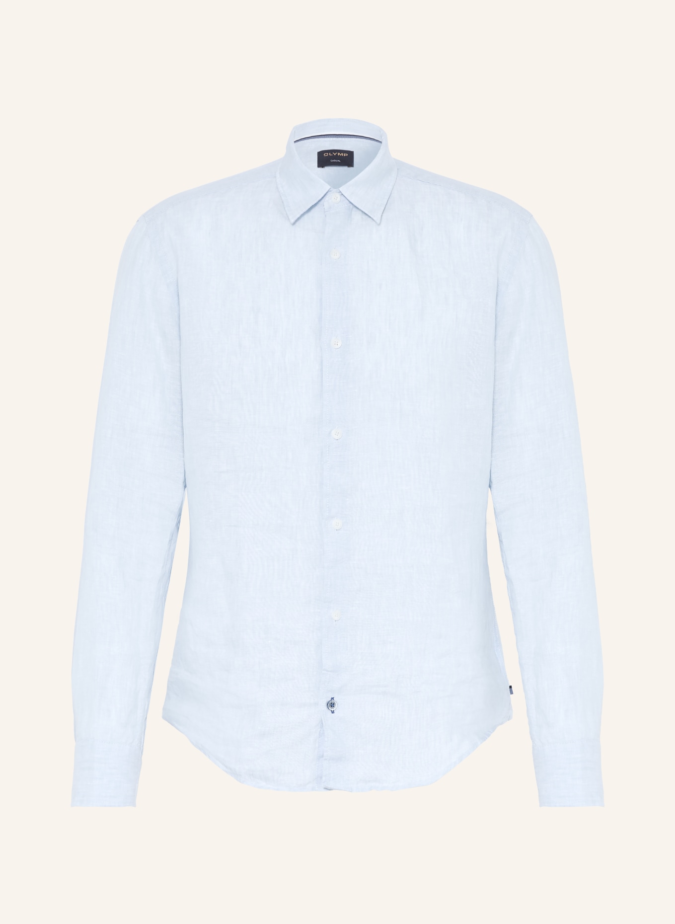 OLYMP Leinenhemd regular fit: HELLBLAU