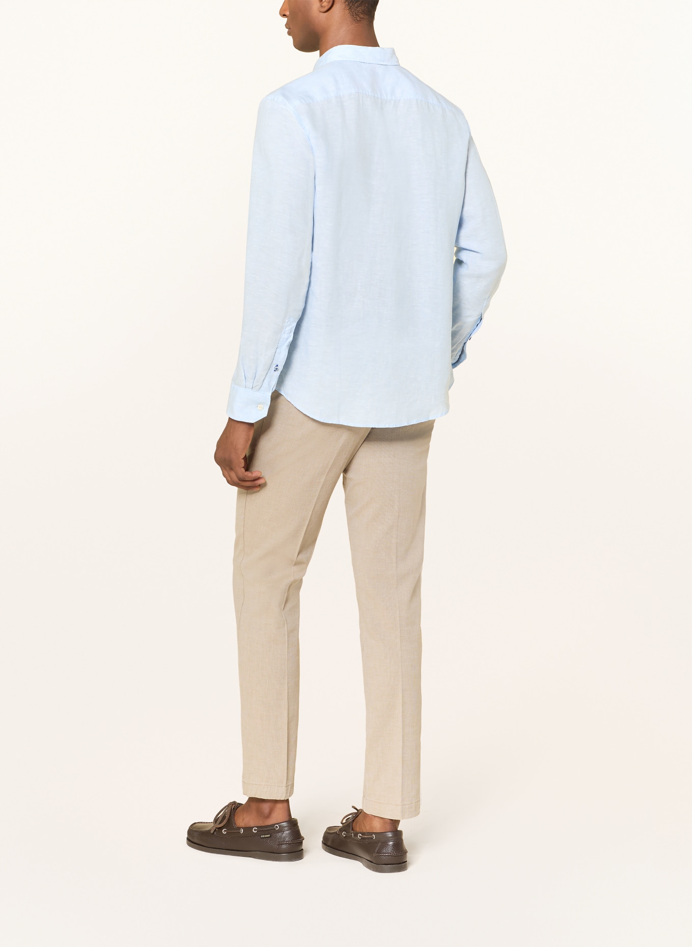 OLYMP Leinenhemd regular fit: HELLBLAU