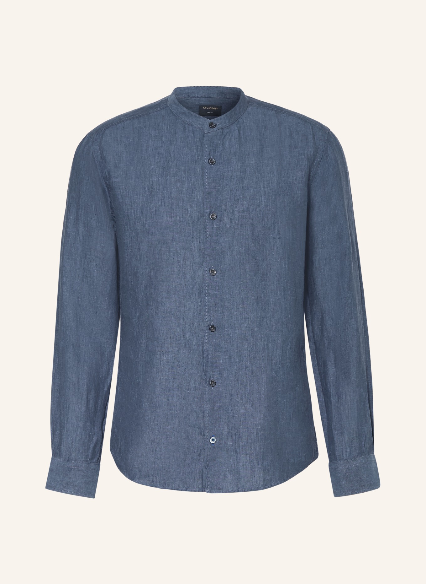 OLYMP Leinenhemd Casual regular fit mit Stehkragen: BLAU