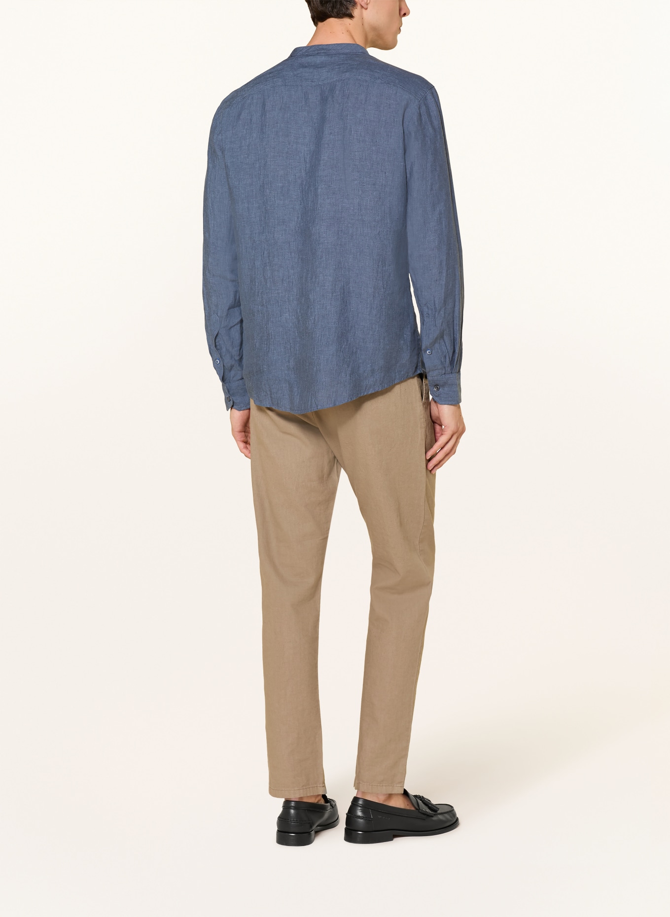 OLYMP Leinenhemd Casual regular fit mit Stehkragen: BLAU