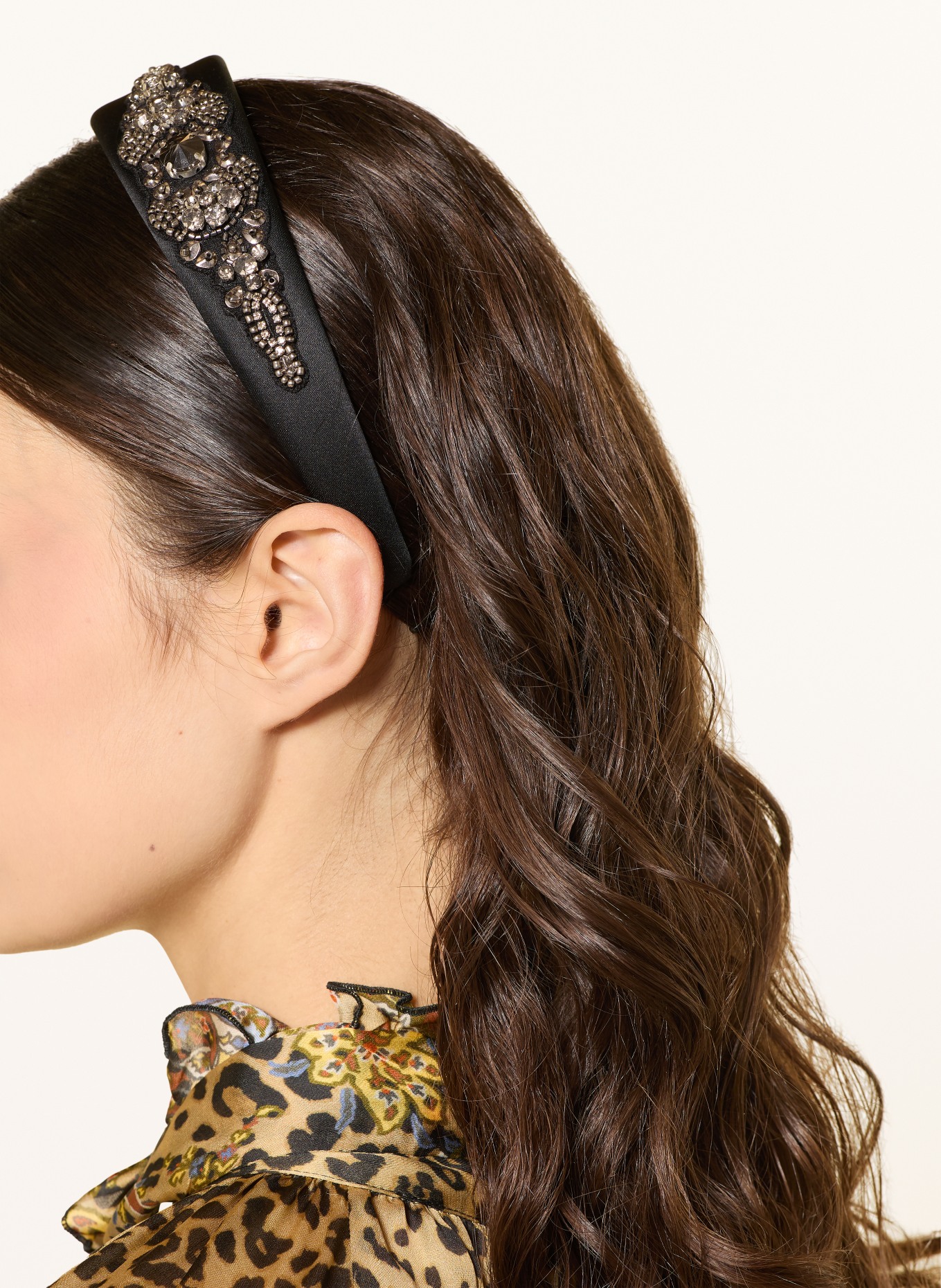 ETRO Satin headband with gemstones: BLACK