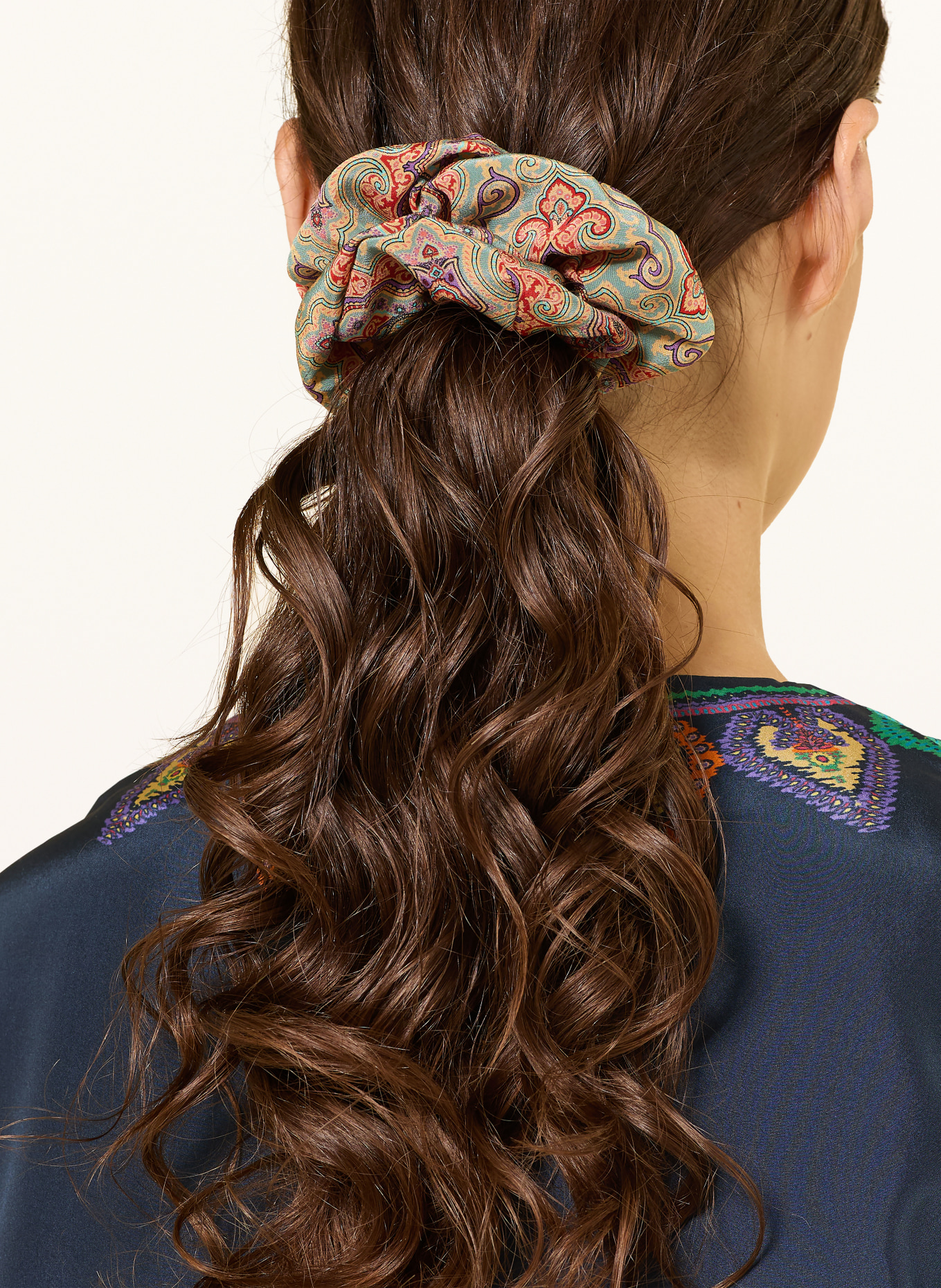 ETRO Silk hair tie: MINT / PURPLE / RED