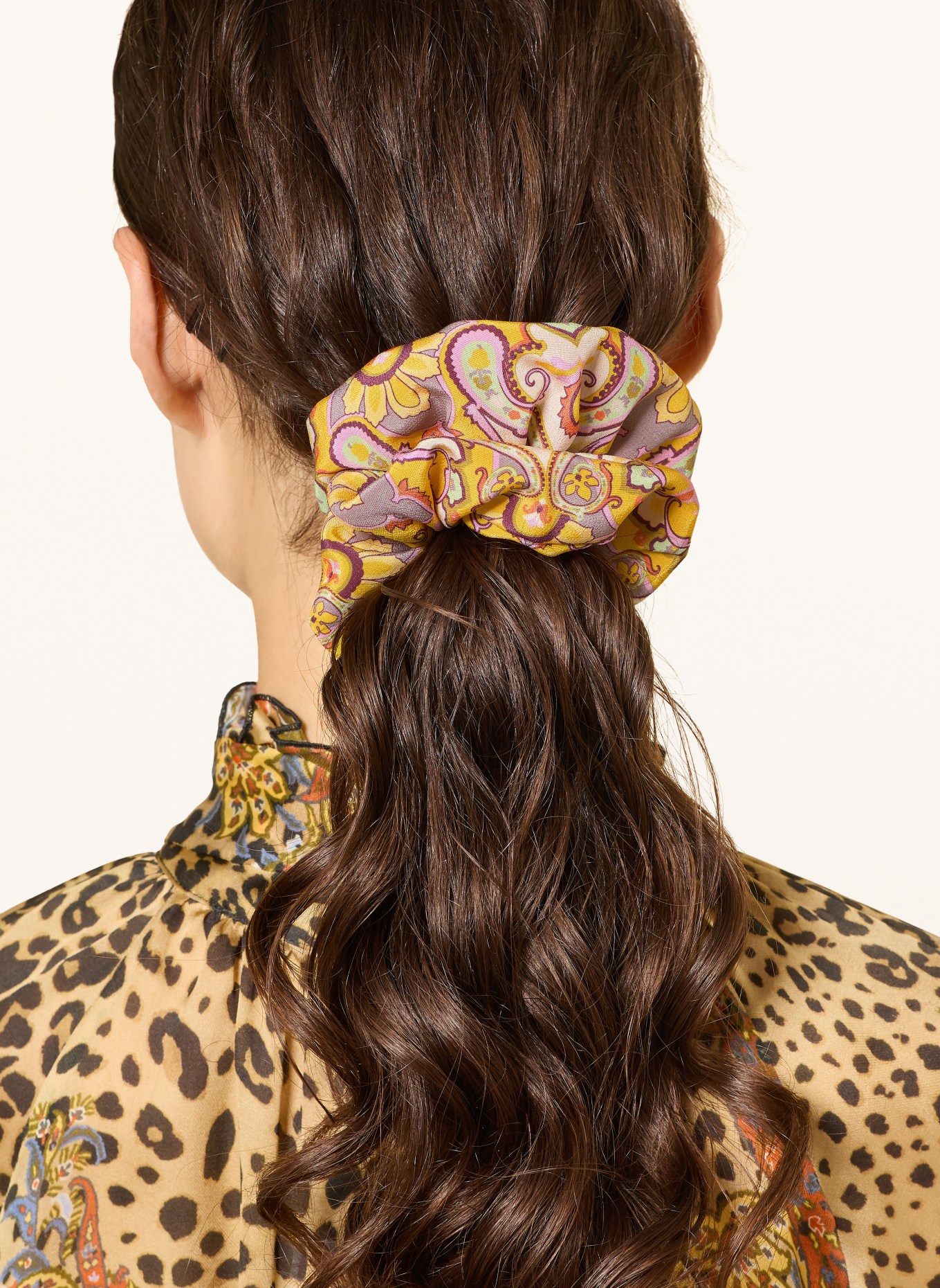 ETRO Silk hair tie: YELLOW / PURPLE / MINT
