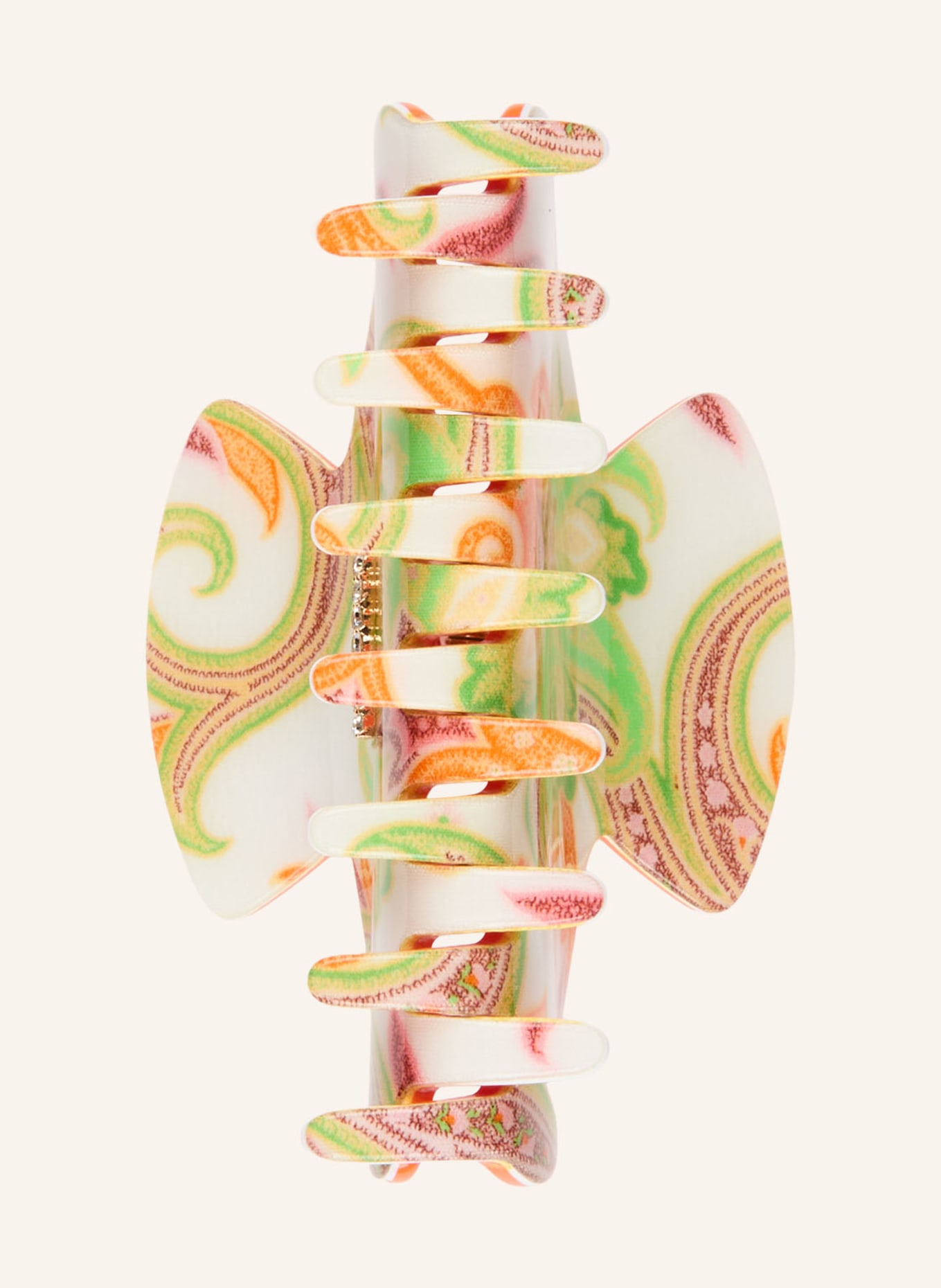 ETRO Haarklammer mit Schmucksteinen: HELLGRÜN / ORANGE / WEISS