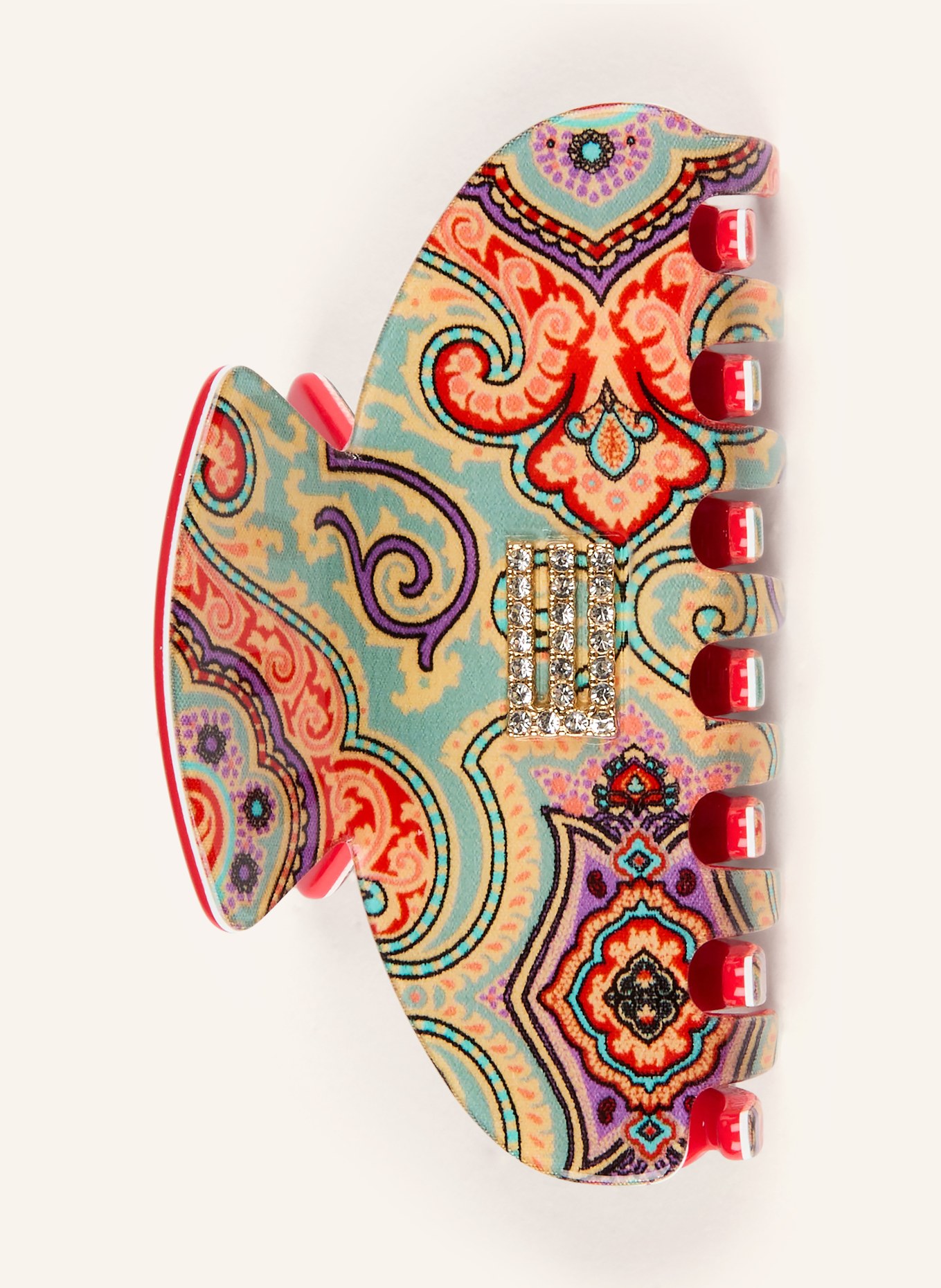 ETRO Haarklammer mit Schmucksteinen: MINT / LILA / ROT
