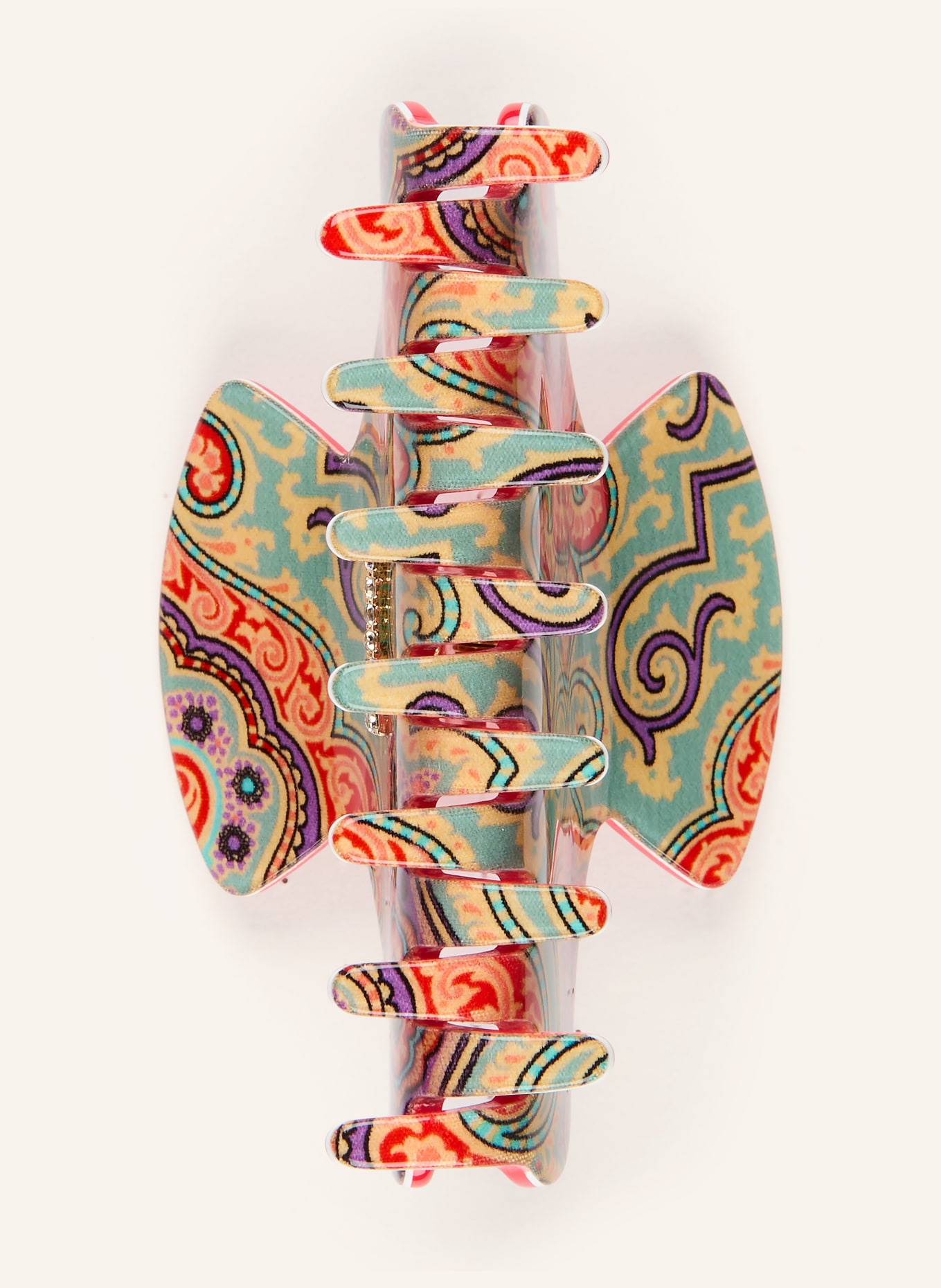 ETRO Haarklammer mit Schmucksteinen: MINT / LILA / ROT