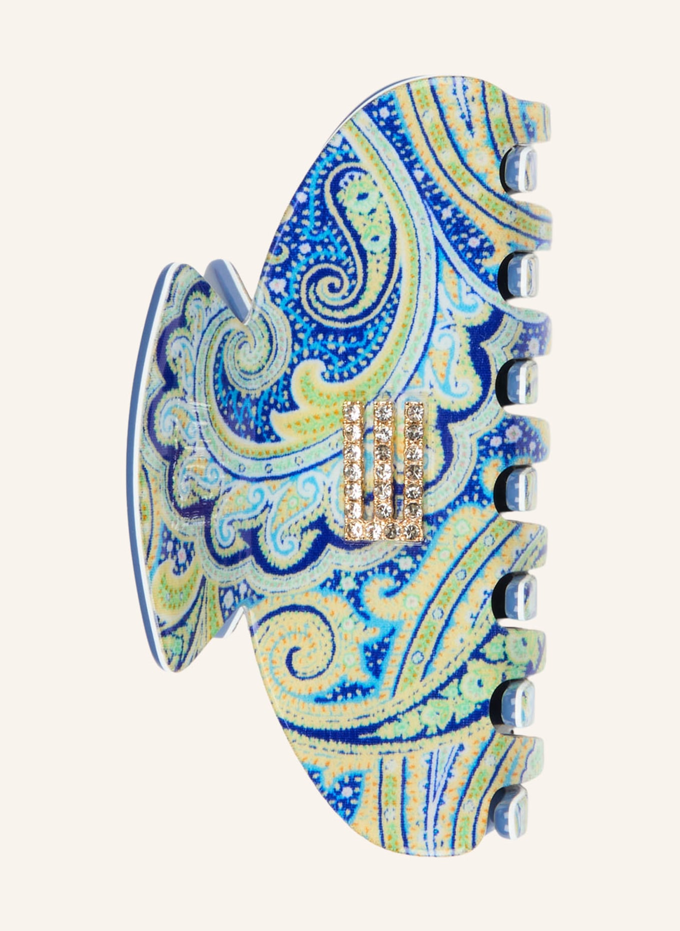 ETRO Haarklammer mit Schmucksteinen: BLAU / MINT / HELLBLAU