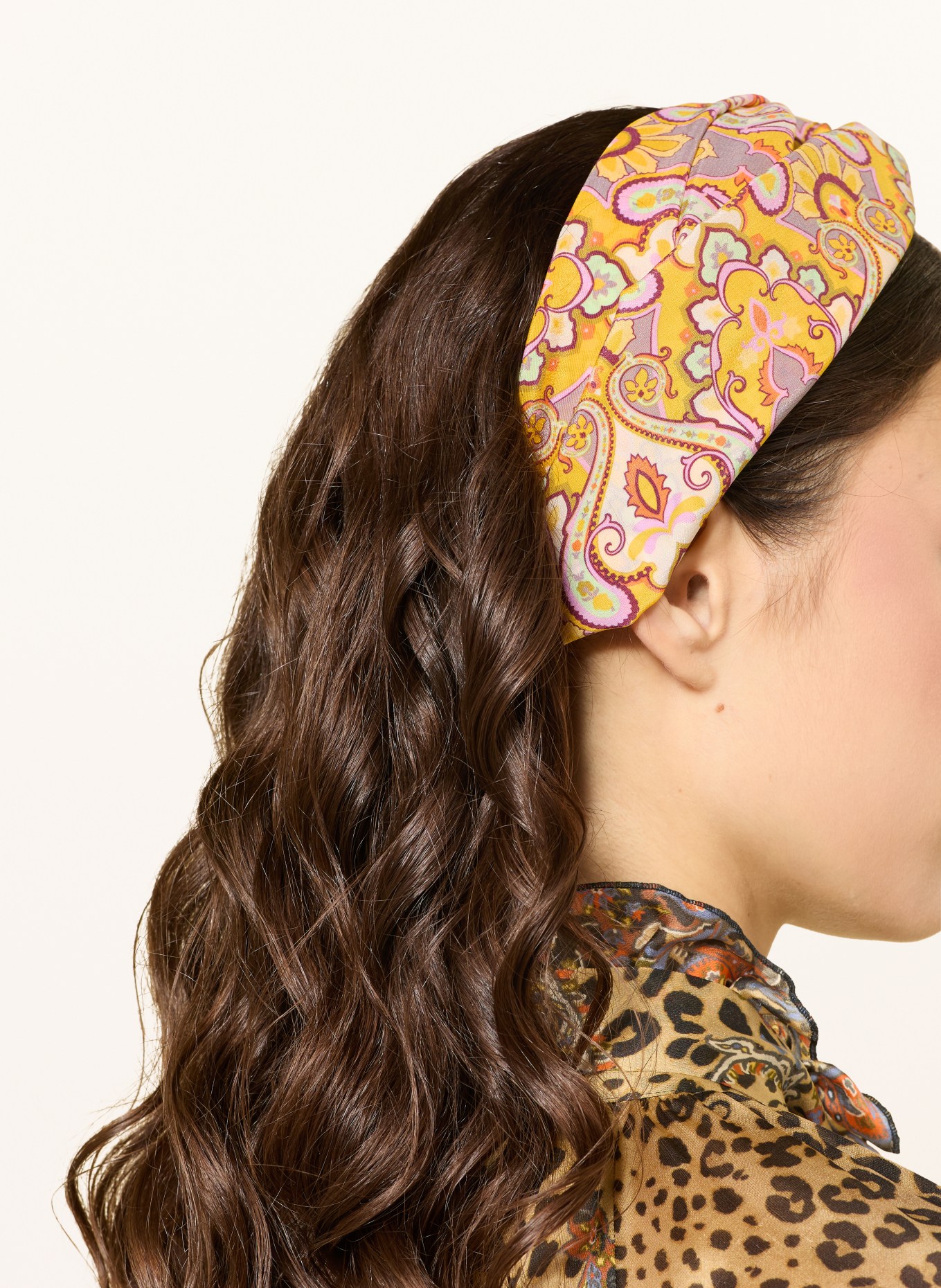 ETRO Silk hairband: YELLOW / PINK / WHITE