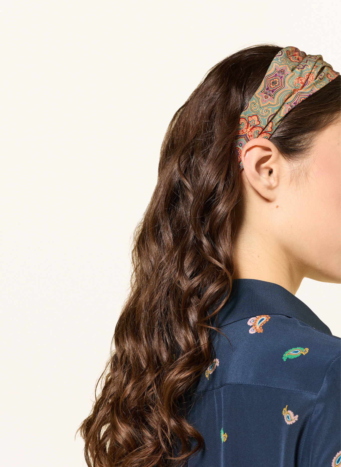 ETRO Silk hairband: LIGHT GREEN / PURPLE / RED