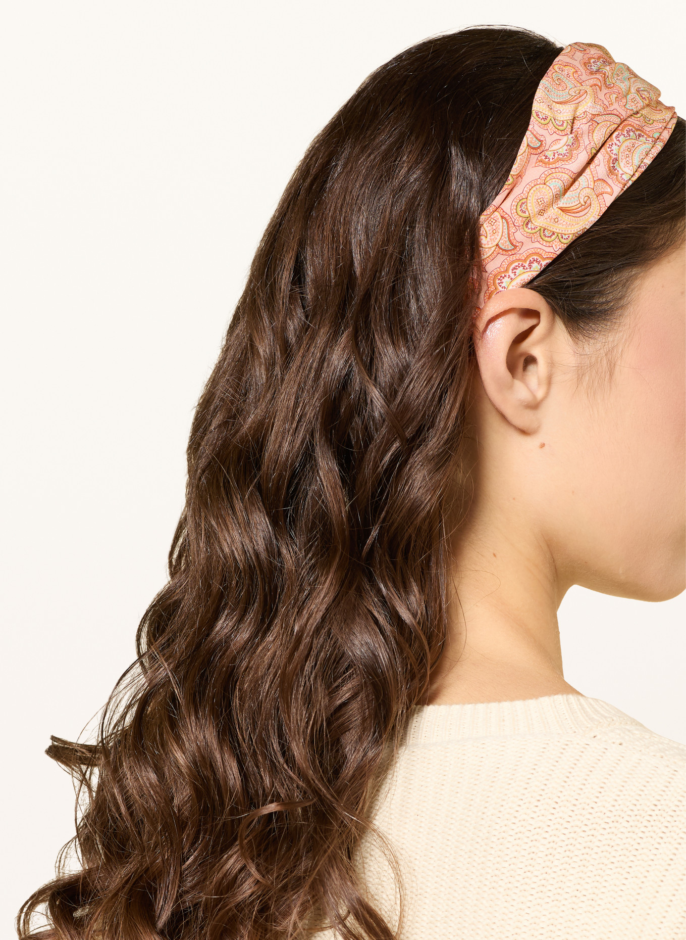 ETRO Silk hairband: LIGHT RED / BEIGE / MINT