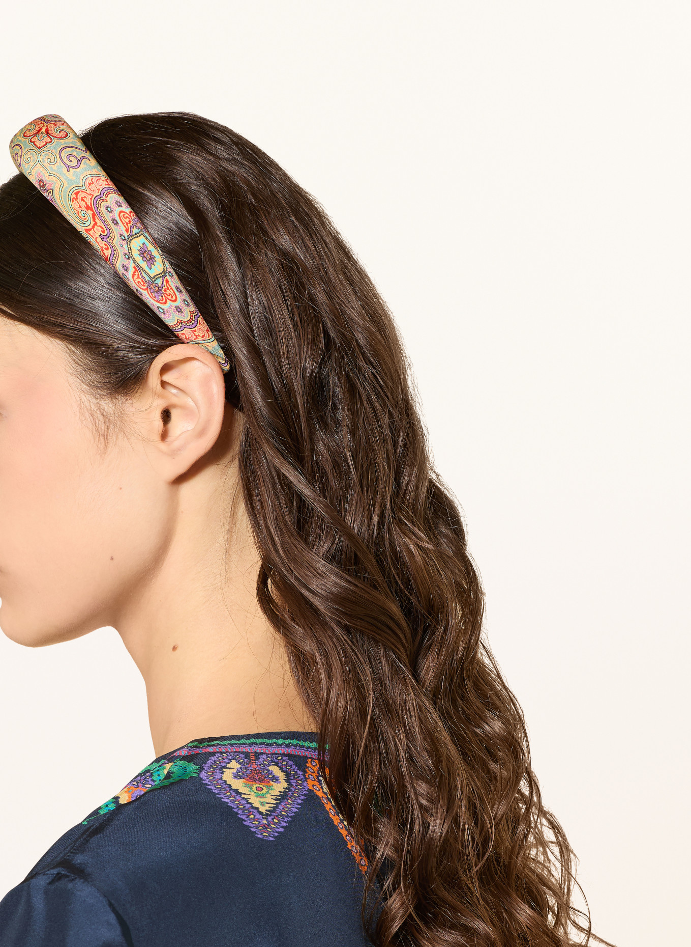 ETRO Silk headband: MINT / PURPLE / RED