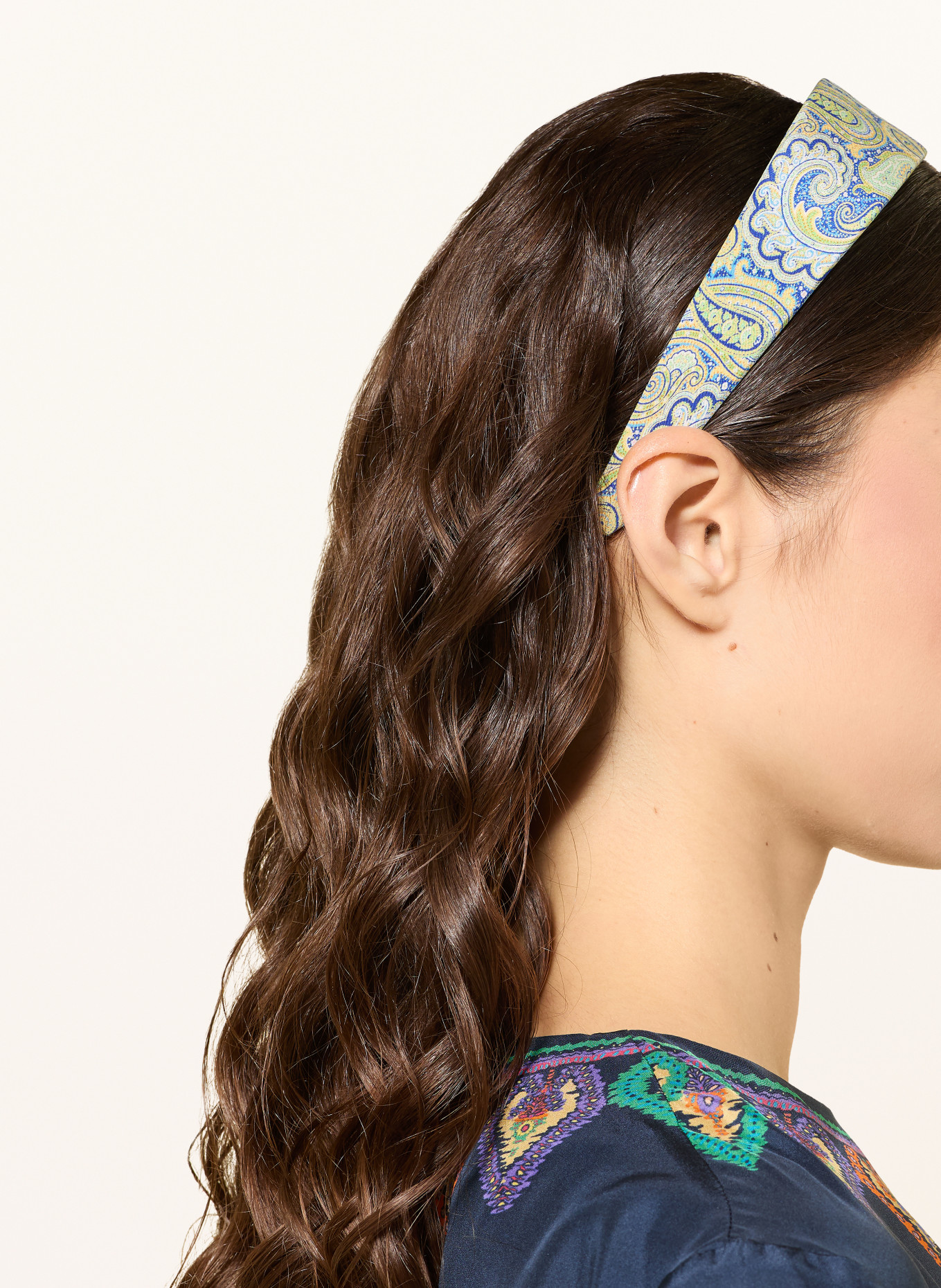 ETRO Silk headband: MINT / YELLOW / BLUE