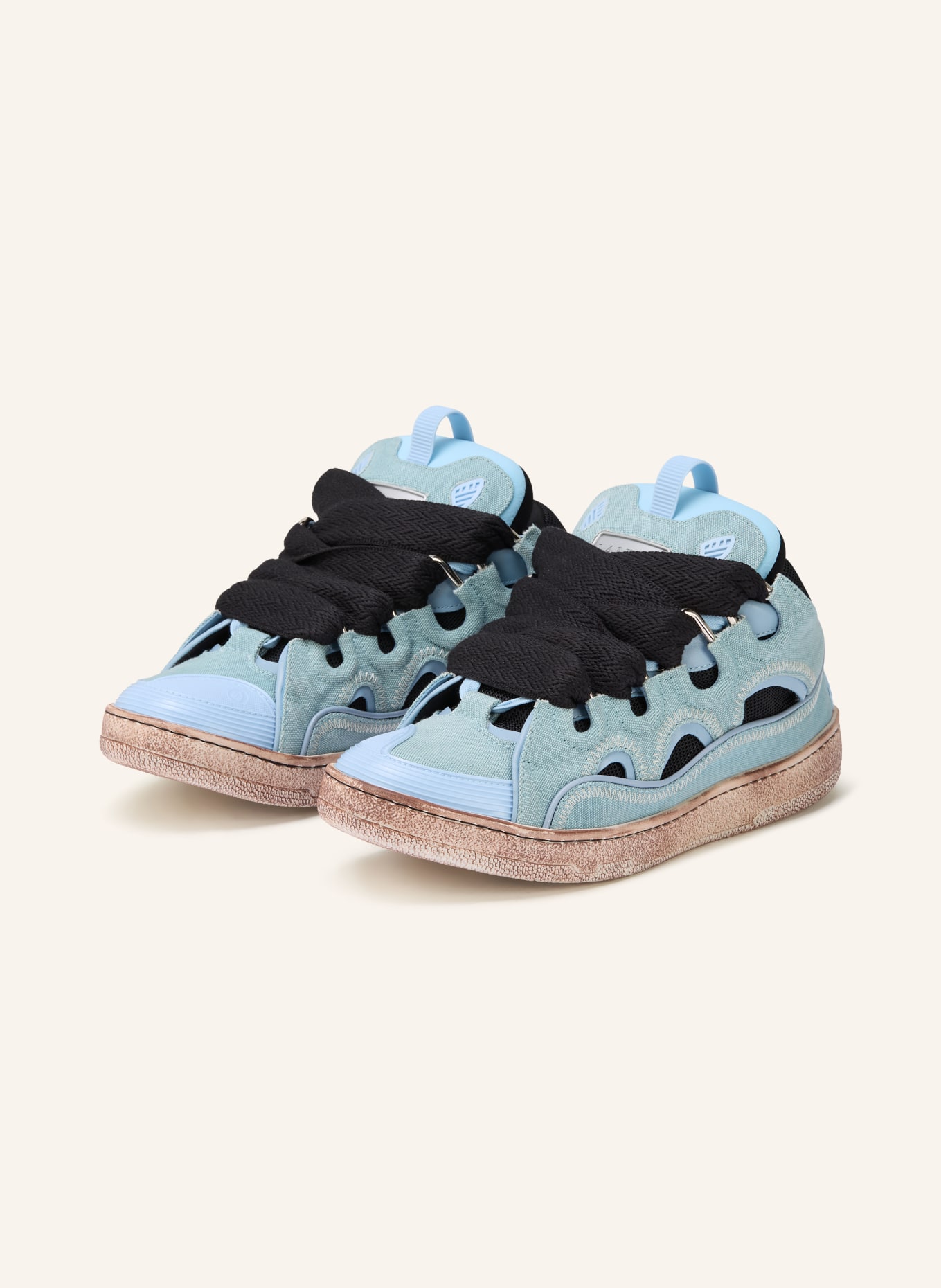 LANVIN Sneaker CURB: LIGHT BLUE / BLACK
