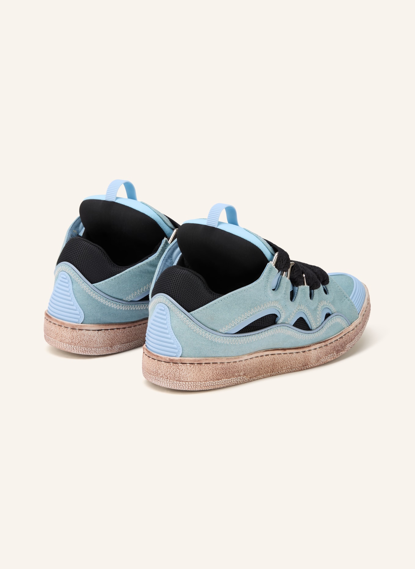 LANVIN Sneaker CURB: LIGHT BLUE / BLACK