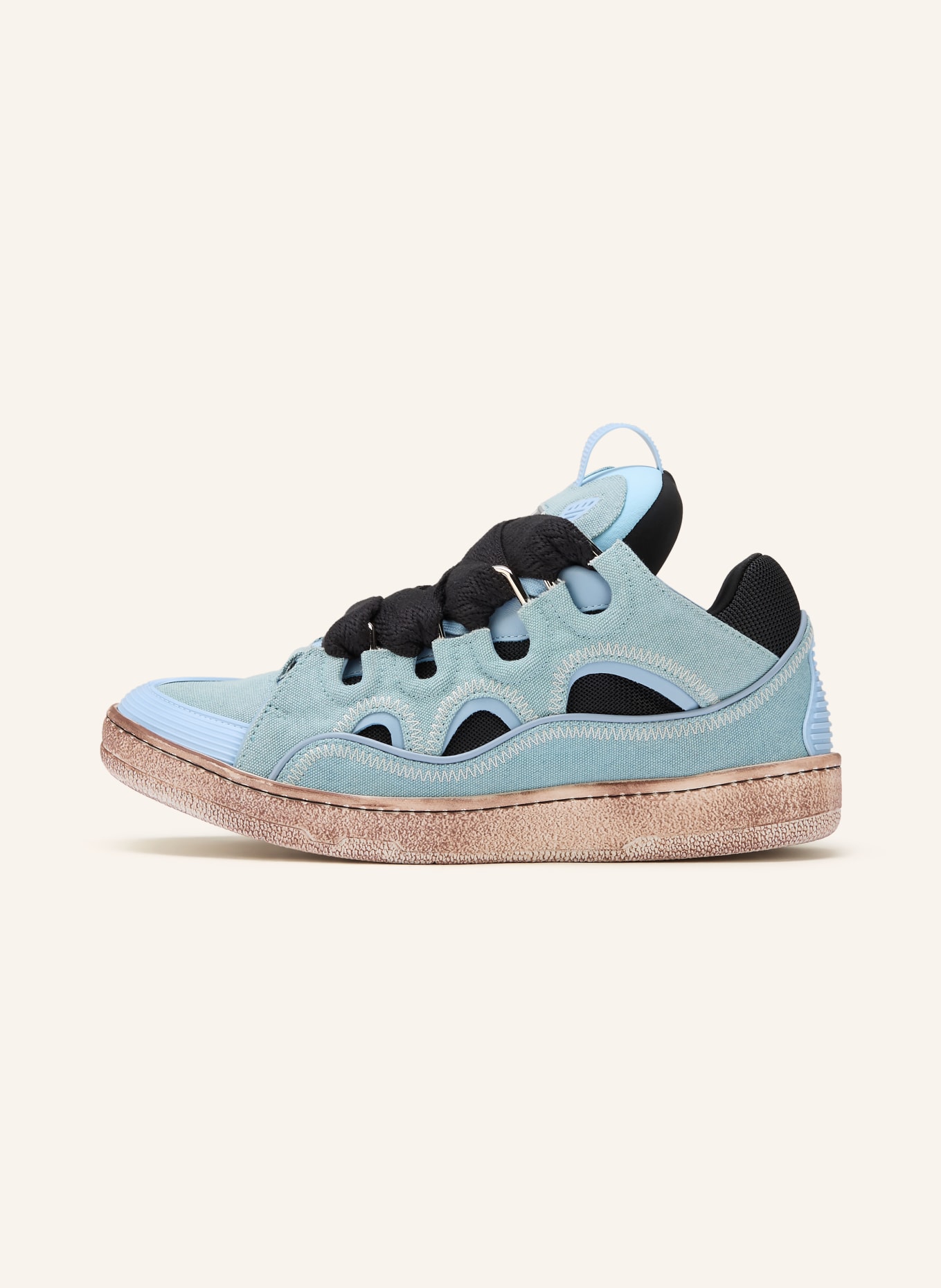 LANVIN Sneaker CURB: LIGHT BLUE / BLACK