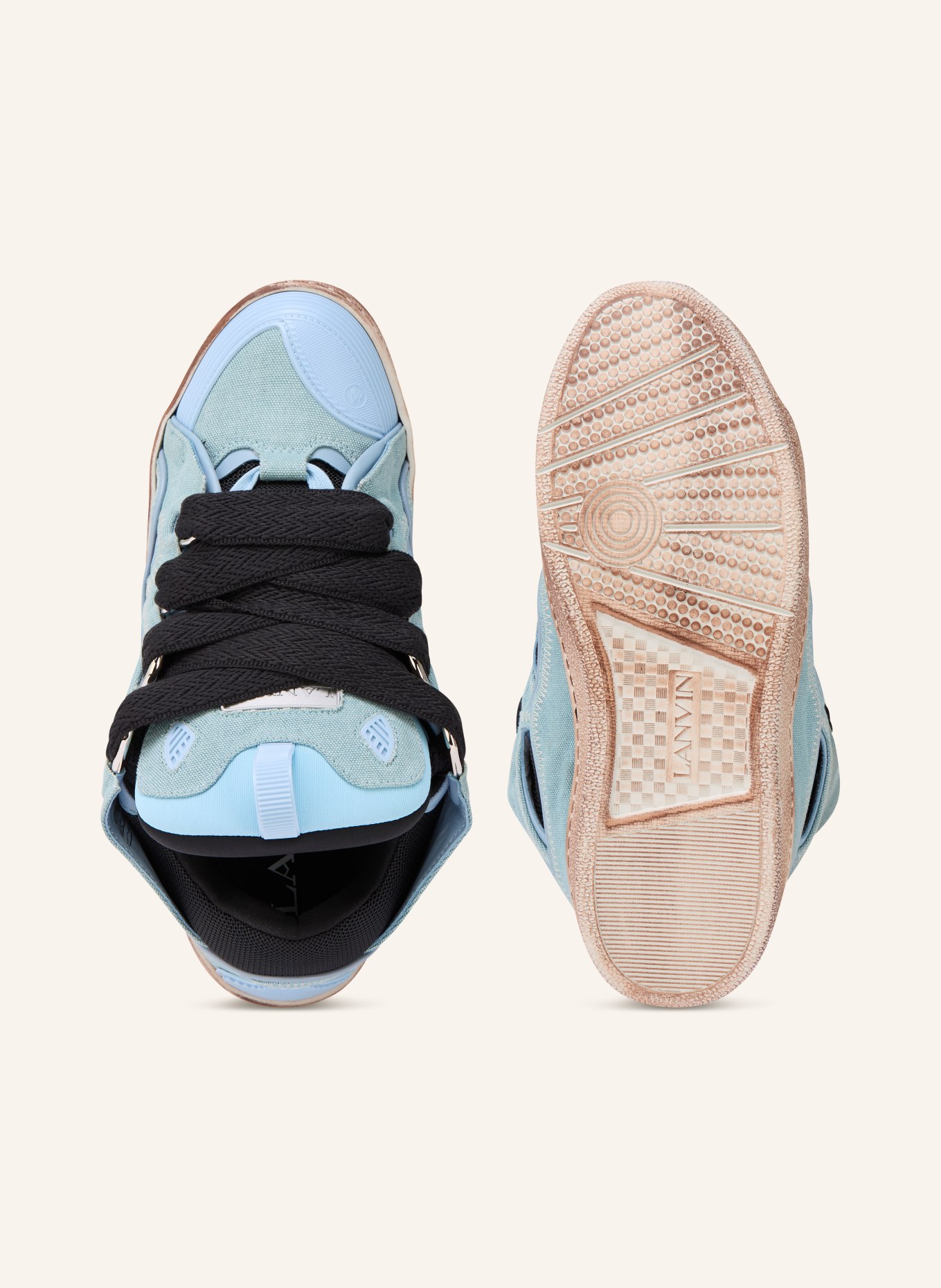 LANVIN Sneaker CURB: LIGHT BLUE / BLACK