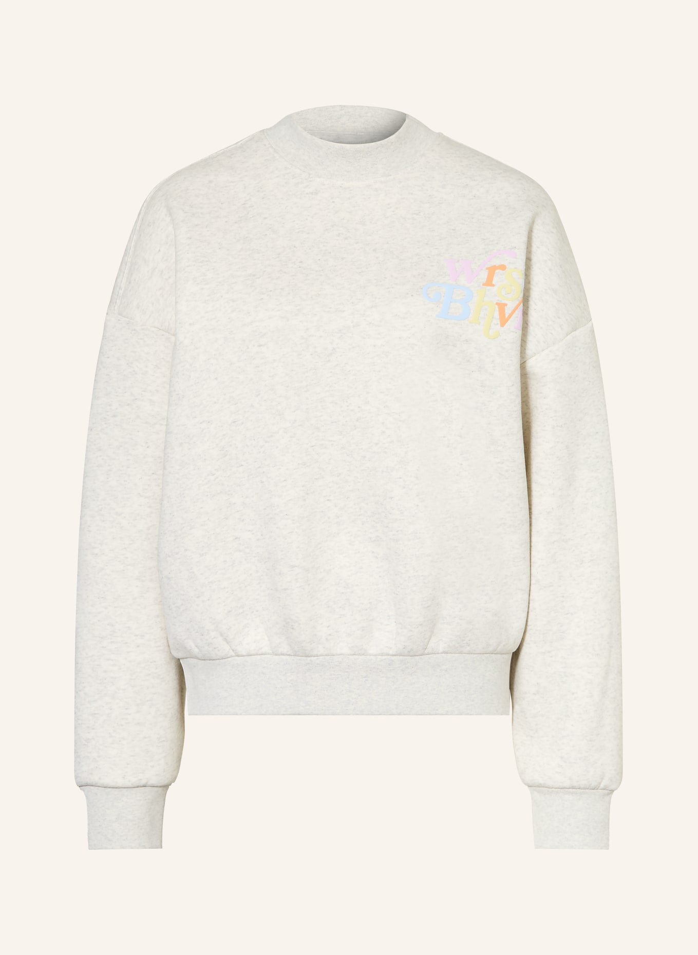 WRSTBHVR Oversized-Sweatshirt REED: HELLGRAU / ROSA / ORANGE