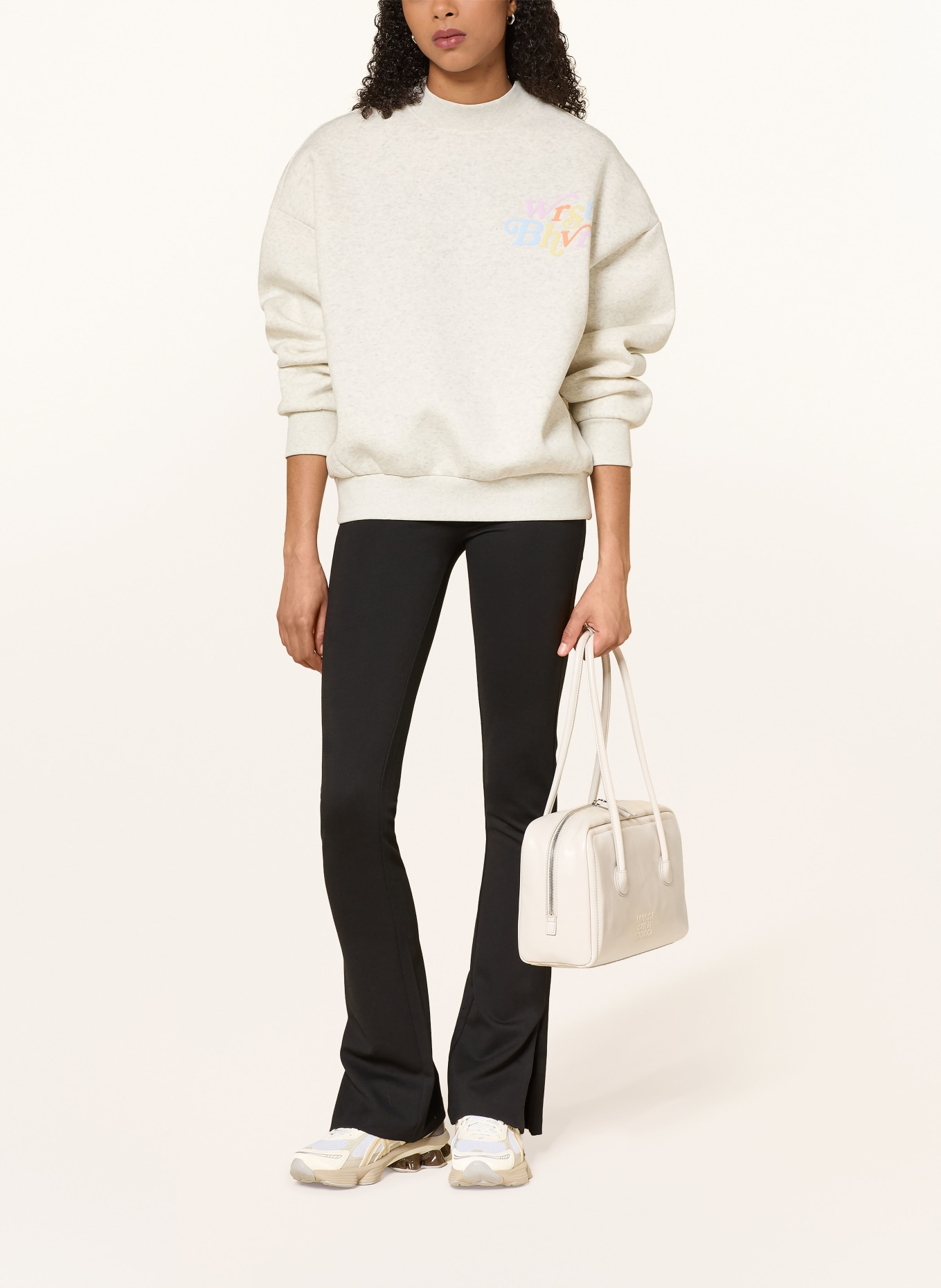 WRSTBHVR Oversized-Sweatshirt REED: HELLGRAU / ROSA / ORANGE