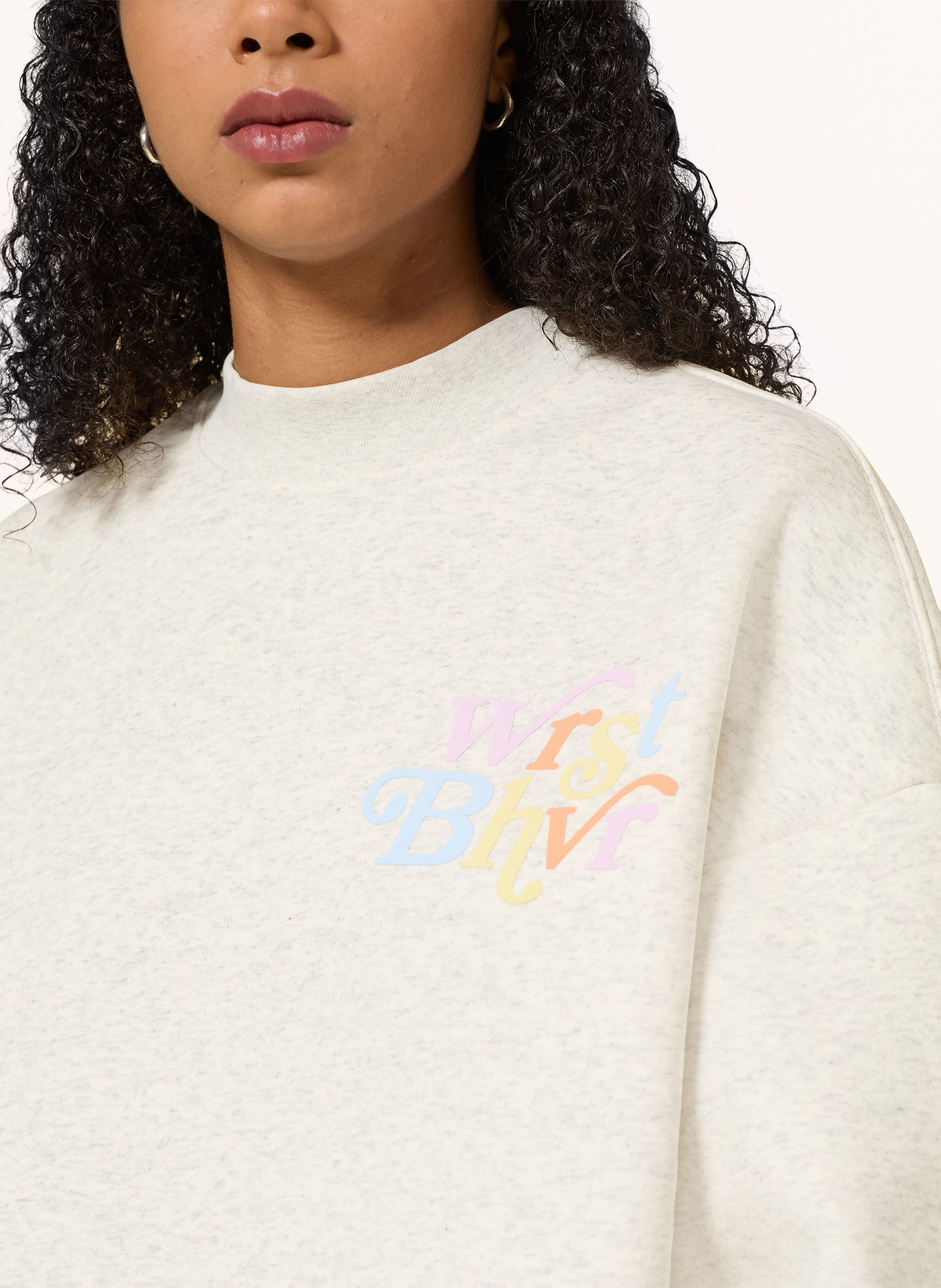 WRSTBHVR Oversized-Sweatshirt REED: HELLGRAU / ROSA / ORANGE