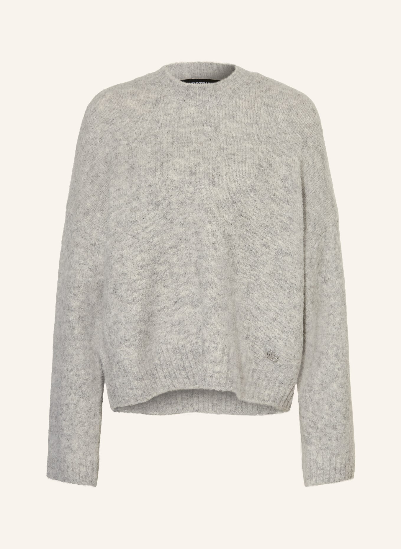 WRSTBHVR Oversized-Pullover ENCI mit Alpaka: GRAU / WEISS