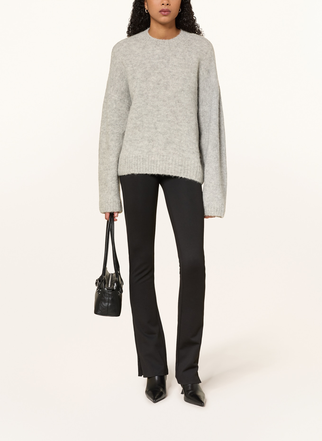 WRSTBHVR Oversized-Pullover ENCI mit Alpaka: GRAU / WEISS