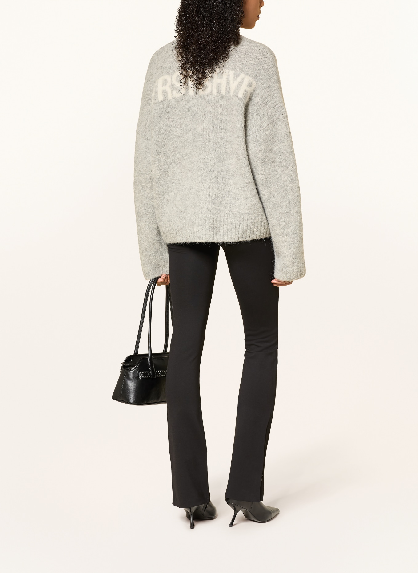 WRSTBHVR Oversized-Pullover ENCI mit Alpaka: GRAU / WEISS