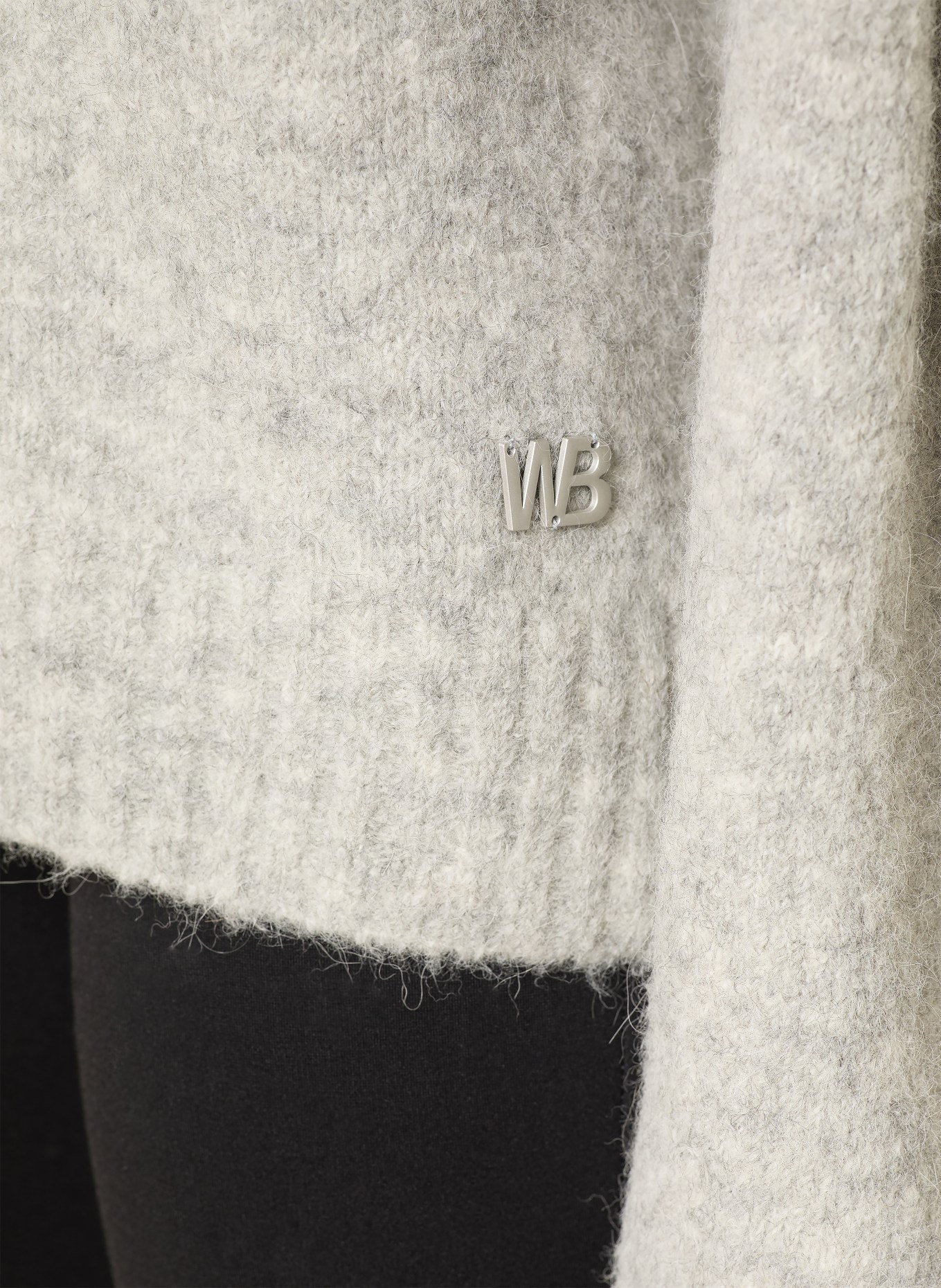 WRSTBHVR Oversized-Pullover ENCI mit Alpaka: GRAU / WEISS