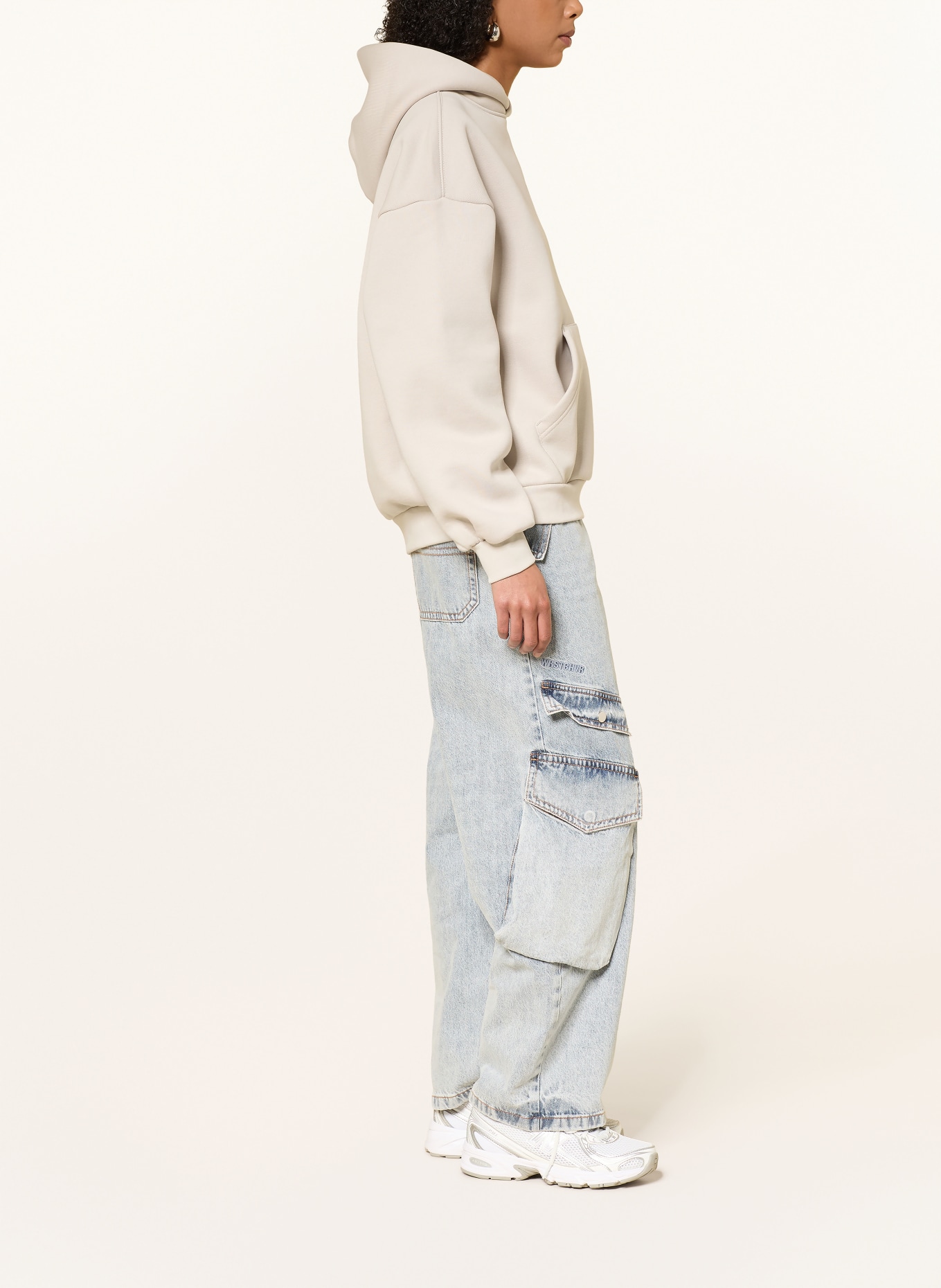 WRSTBHVR Oversized mikina s kapucí GARM: ŠEDÁ