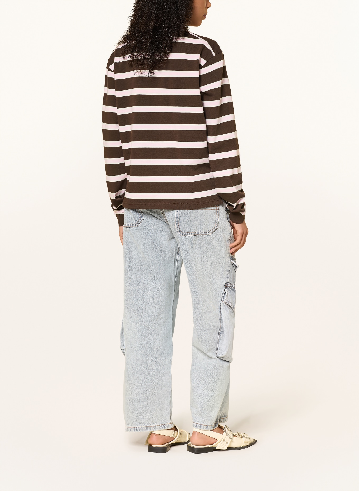 WRSTBHVR Koszulka polo z dżerseju SETH: CIEMNOBRĄZOWY / RÓŻOWY / BIAŁY