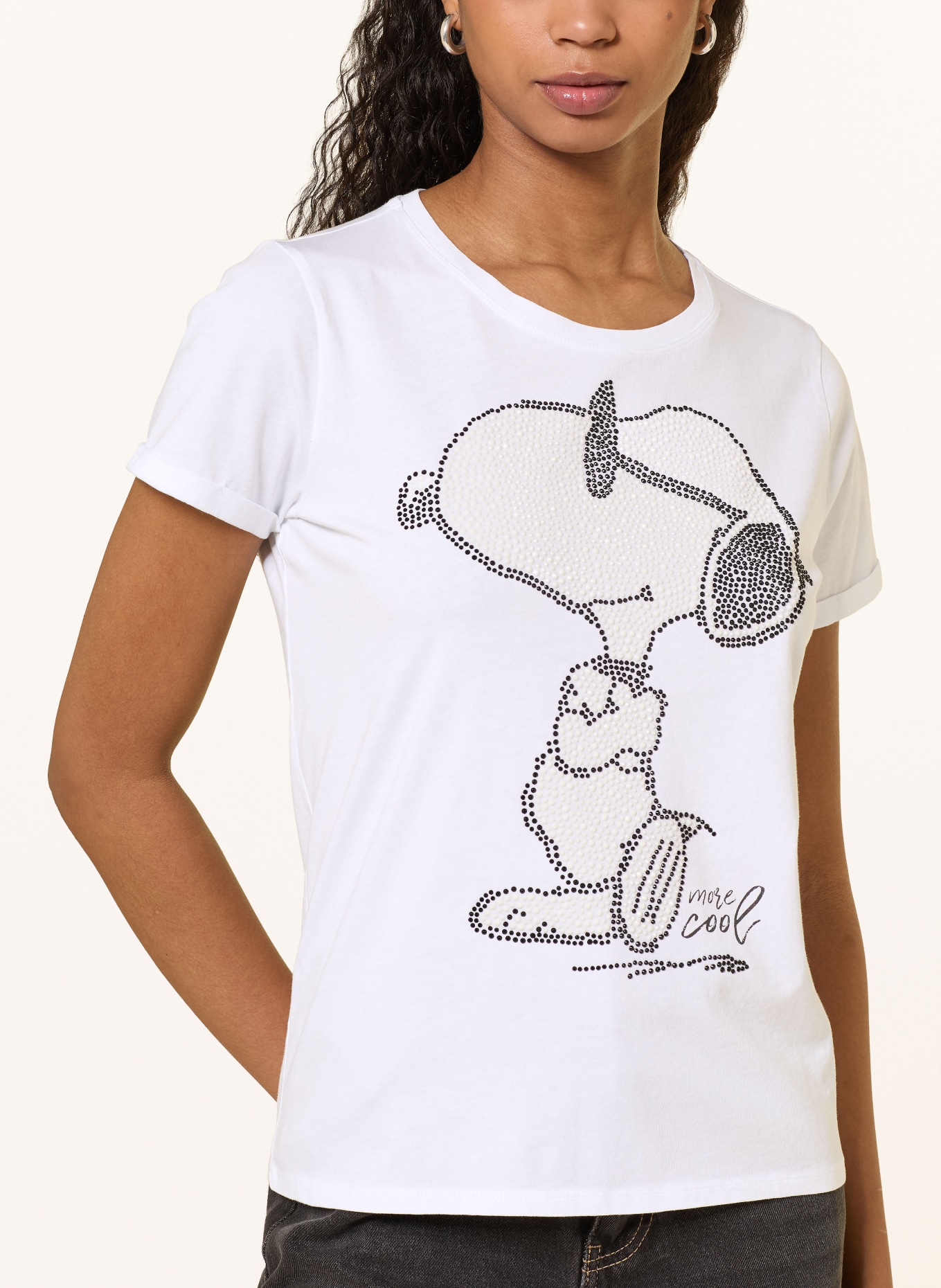 Princess GOES HOLLYWOOD Koszulka SNOOPY z kamieniami ozdobnymi: BIAŁY