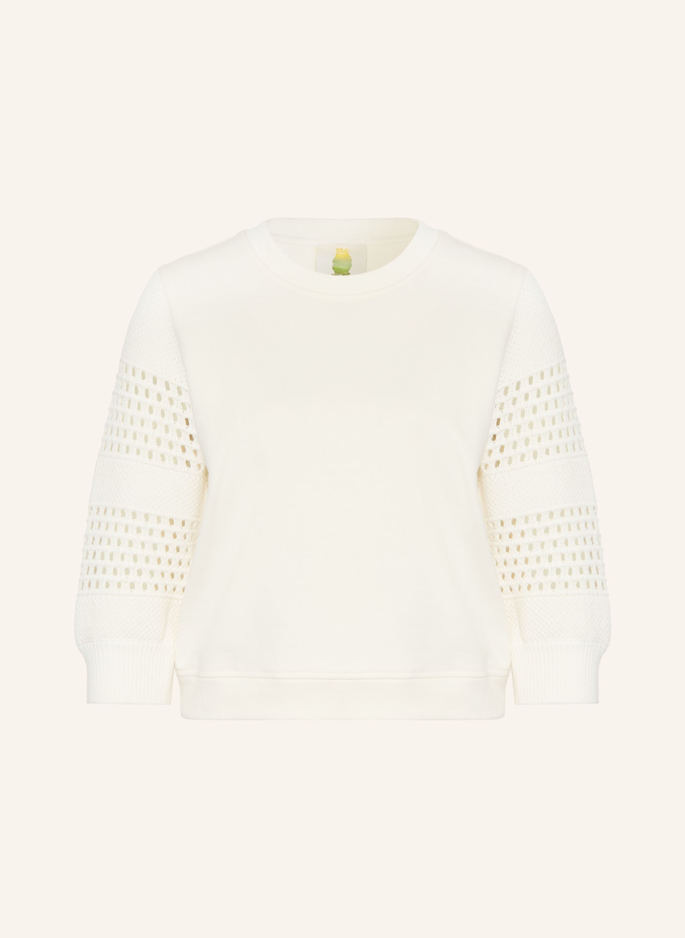 Princess GOES HOLLYWOOD Mikina s 3/4 rukávy z kombinace materiálů: KRÉMOVÁ