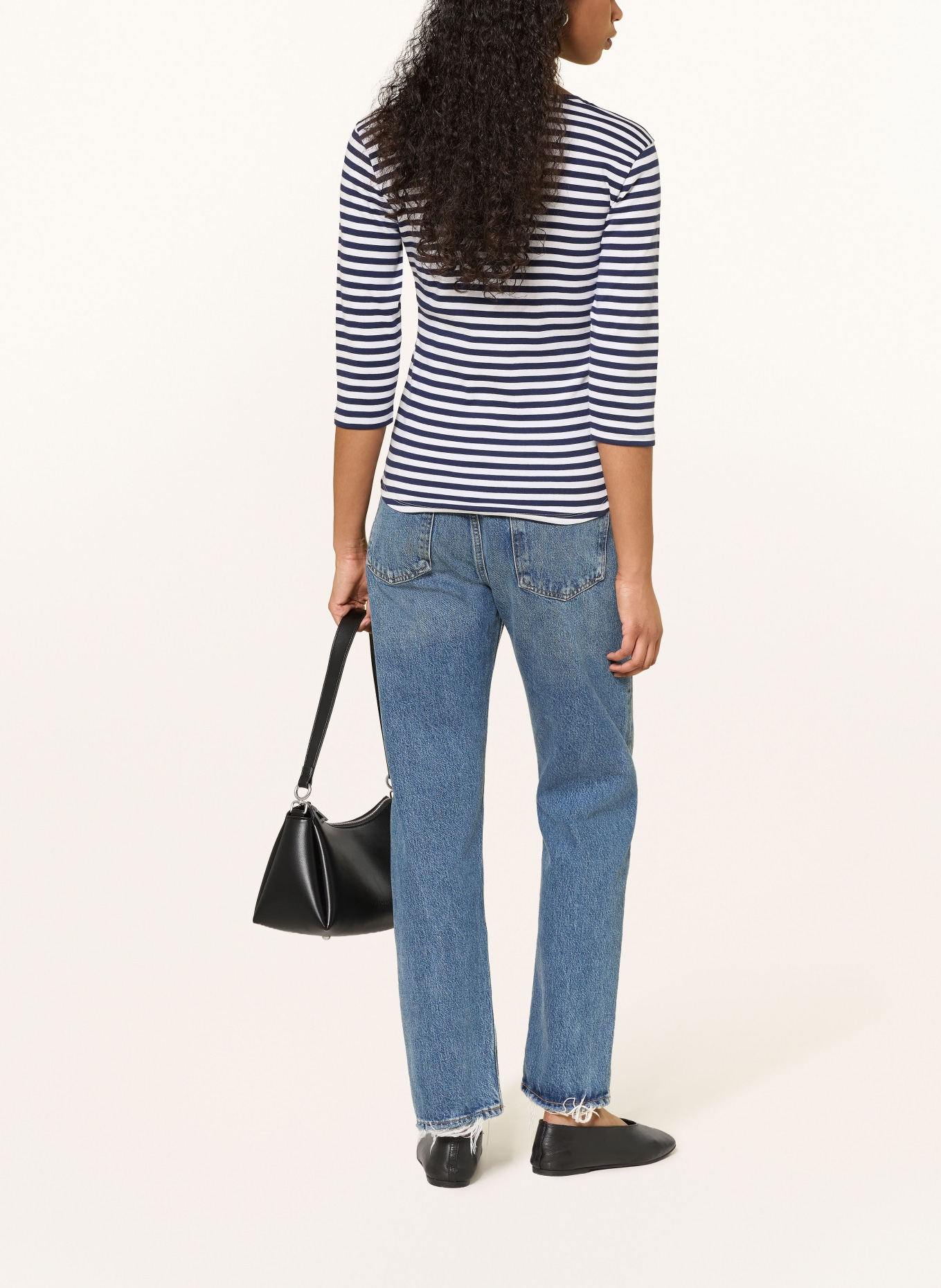 Princess GOES HOLLYWOOD Tričko s 3/4 rukávem a ozdobnými kamínky: TMAVĚ MODRÁ / BÍLÁ