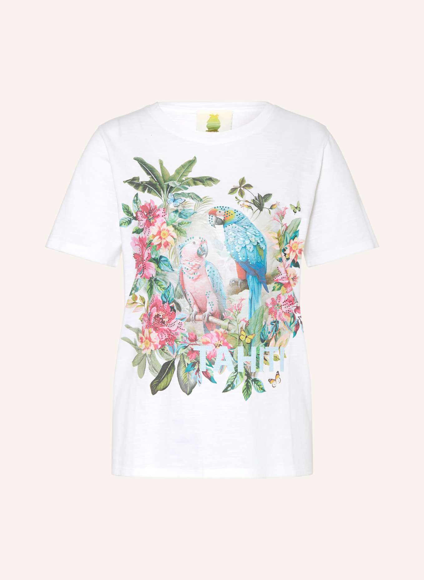 Princess GOES HOLLYWOOD T-shirt avec pierres précieuses: BLANC / ROSE / BLEU CLAIR